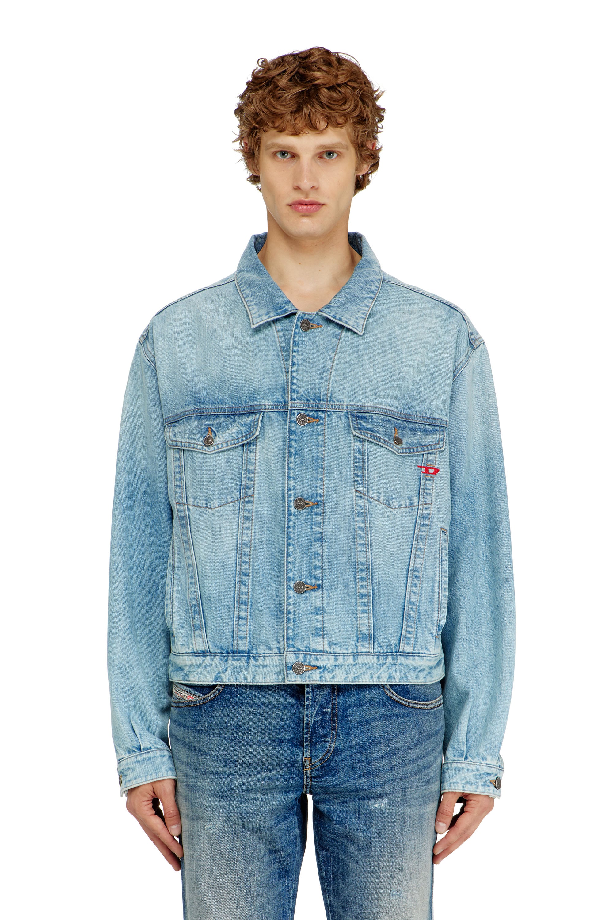 Diesel Unisex Azul Marino - Chaqueta Trucker De Denim - Chaquetas De Denim Extra Pequeño