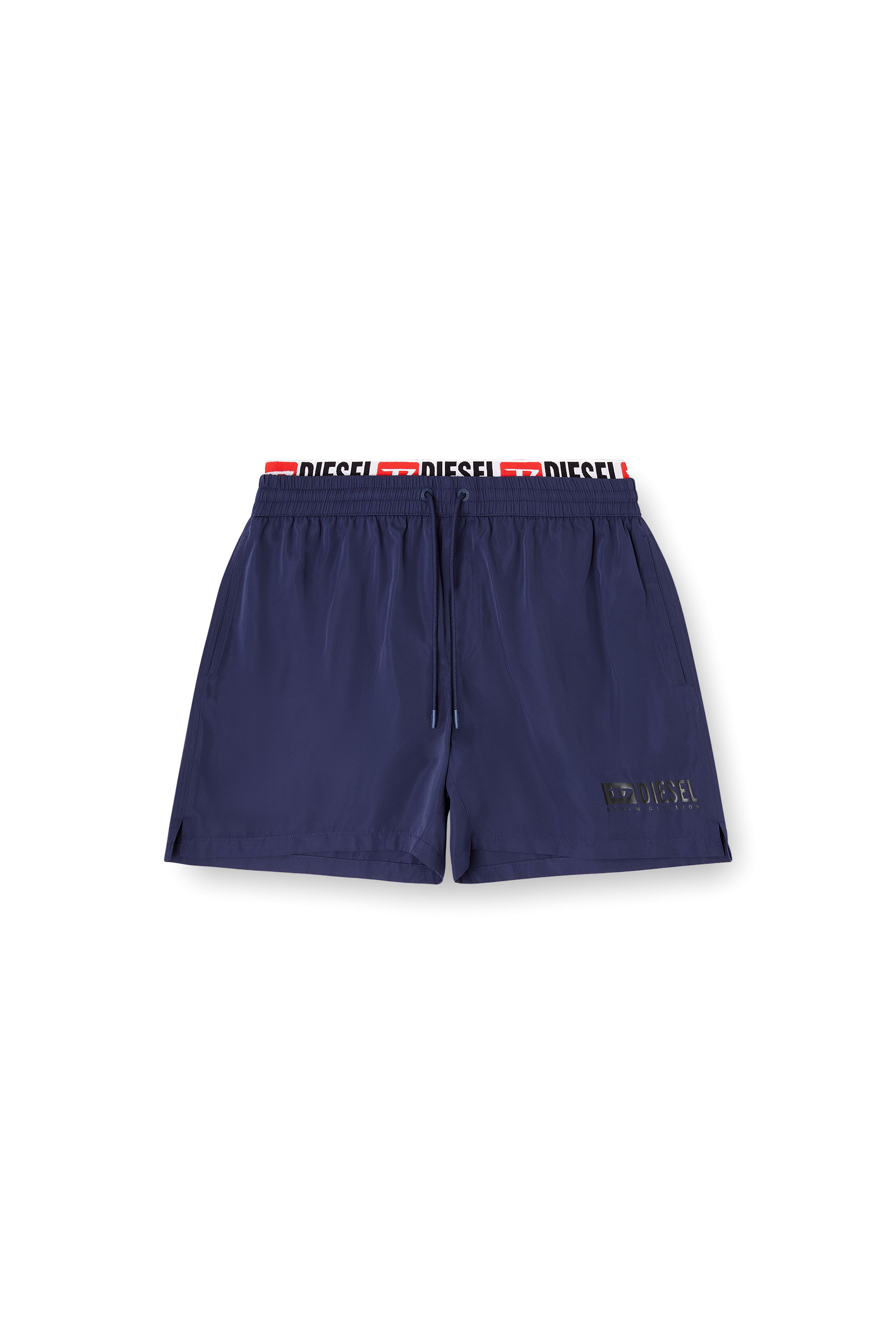 Diesel - VISPER-41-D-CORE, Man's Mid-length swim shorts with logo print in Dark Blue - 3