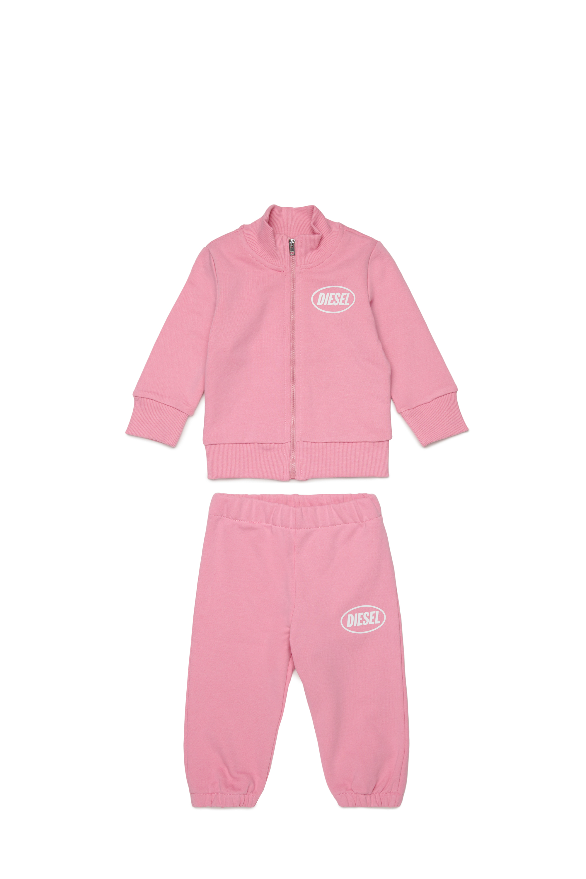 Diesel Unisex Pink - Sweat Set With Logo Print - Jumpsuits Size 18-24 Kids
