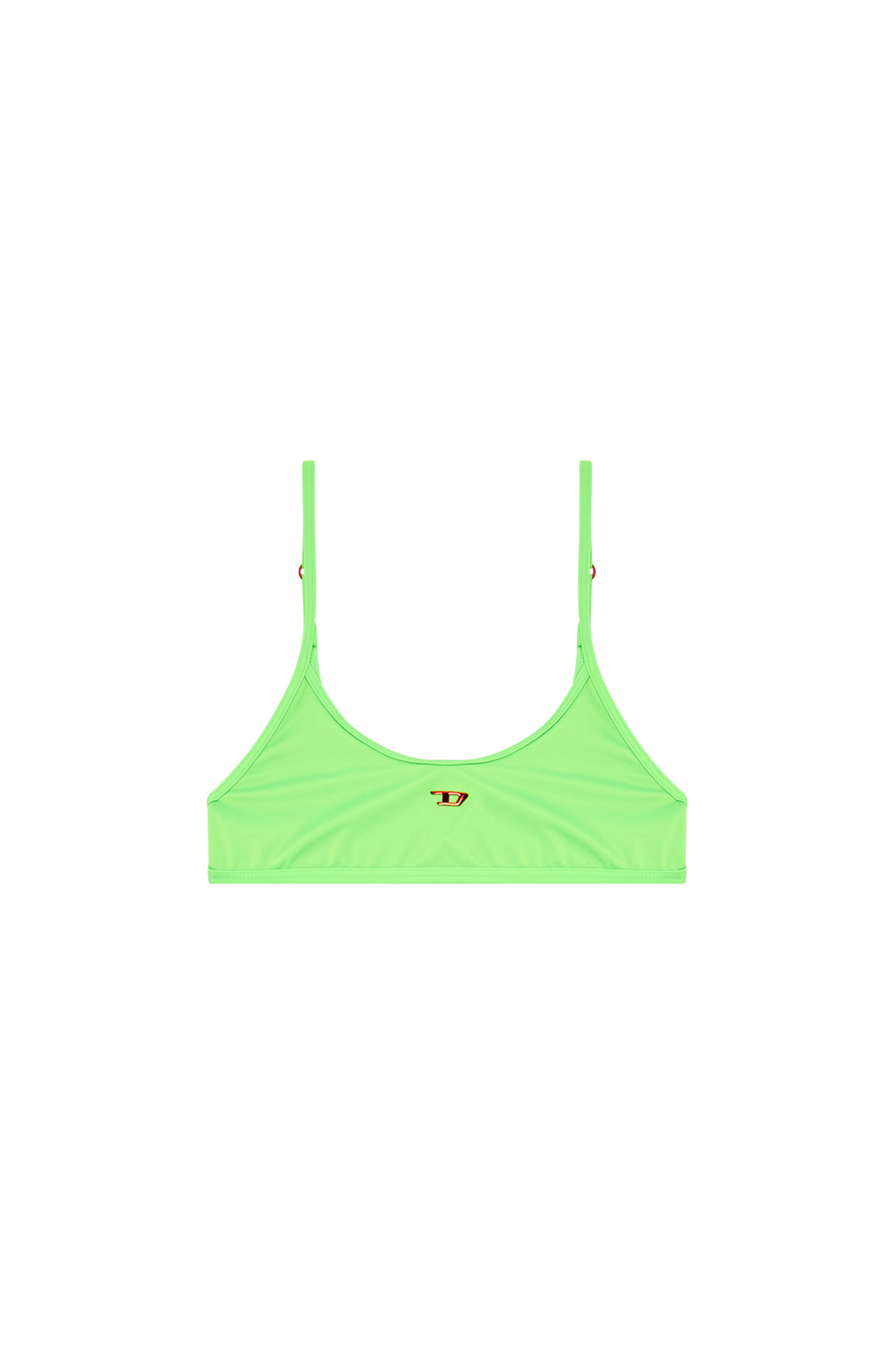 Diesel Top Bikini Fluo Con Logo D In Green