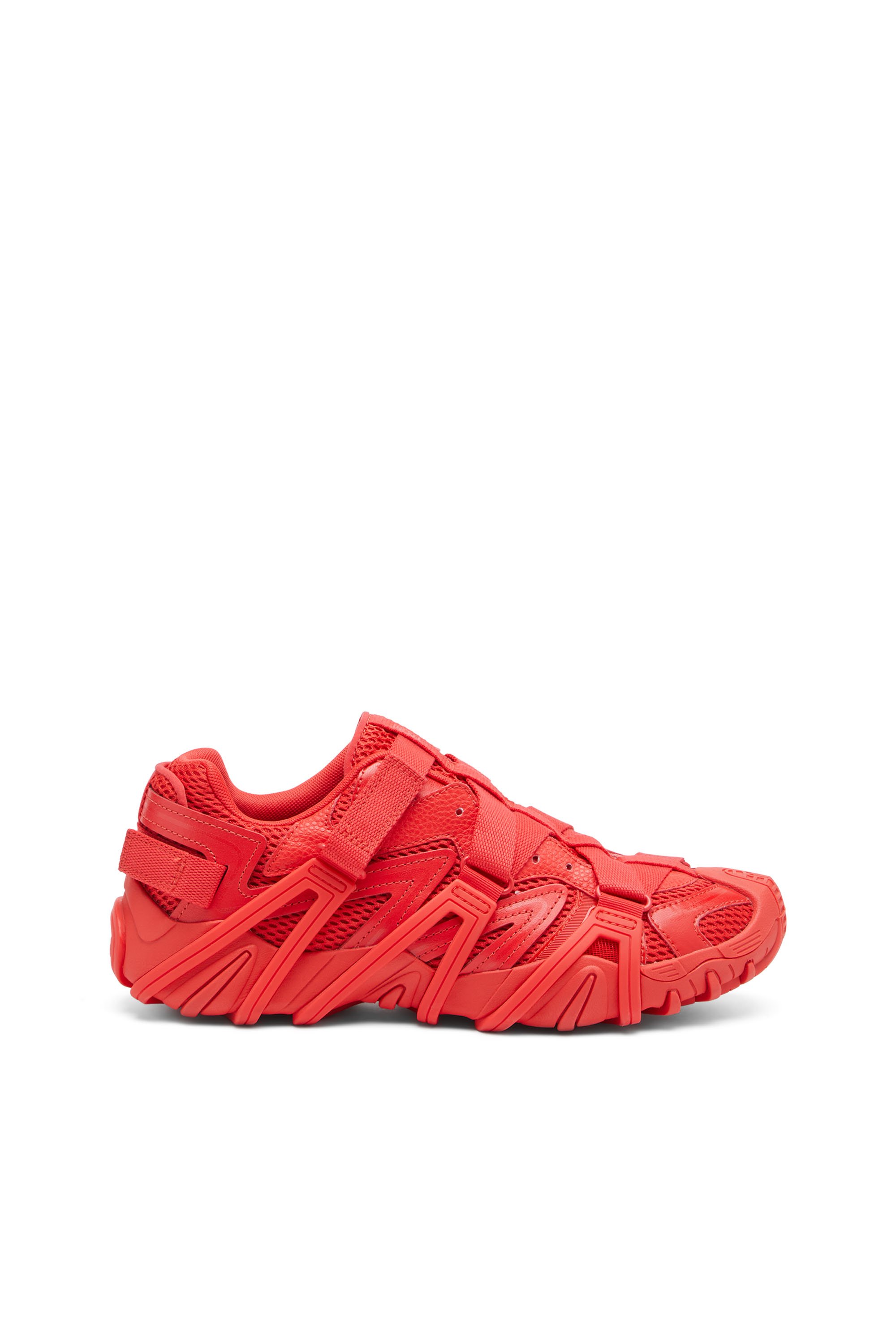 Diesel - S-Prototype-CR - Caged sneakers in mesh and leather - Sneakers - Man - Red