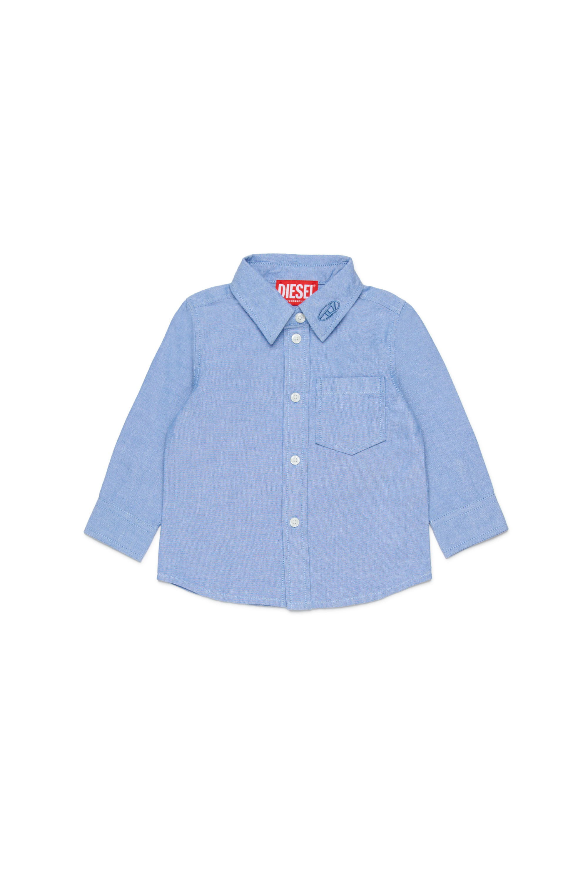 Diesel Boys Blue - Shirt With Embroidered Back - Shirts - Man Size 24-36 Kids