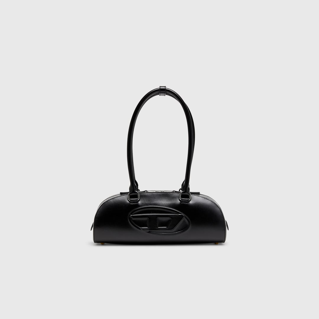 Diesel - 1DR Dome - Elongated bowling bag in leather - Shoulder Bags - Woman - Black
