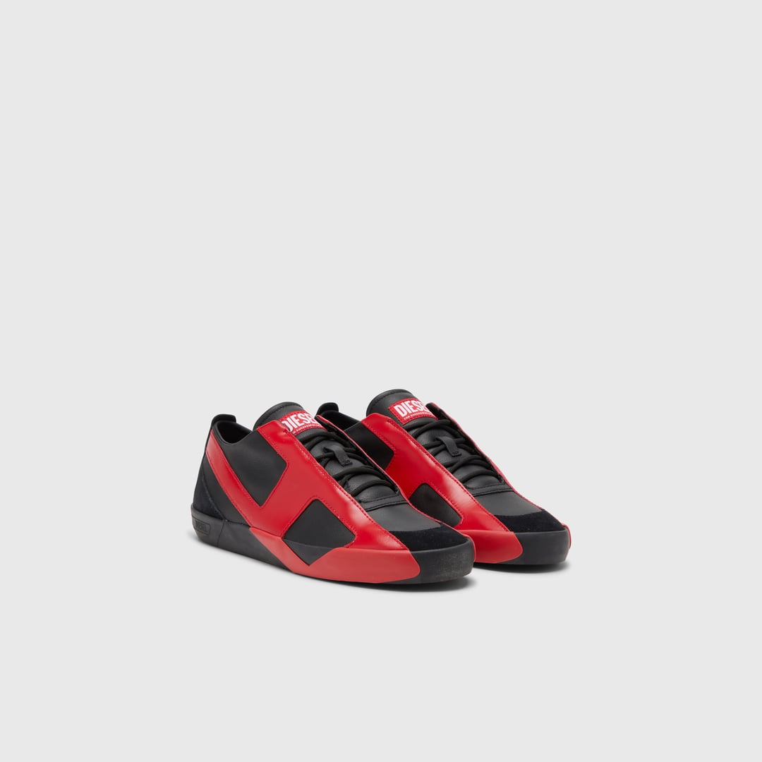 Diesel - S-Slante-D-Sneakers in suede and leather with D logo - Sneakers - Man - Multicolor
