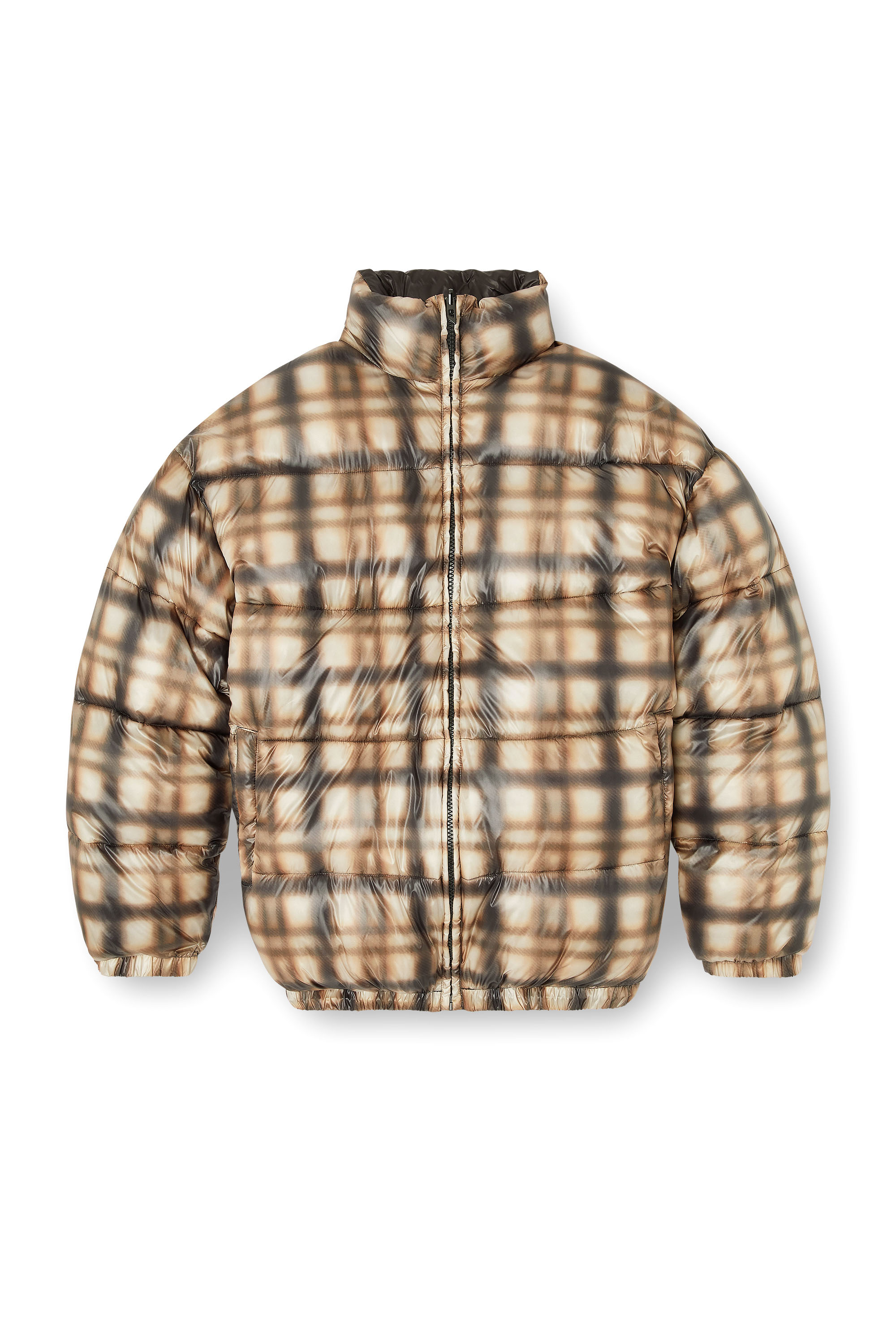 Diesel - W-BOURBON-ENBM, Man's Reversible padded bomber jacket in Black/Beige - 3
