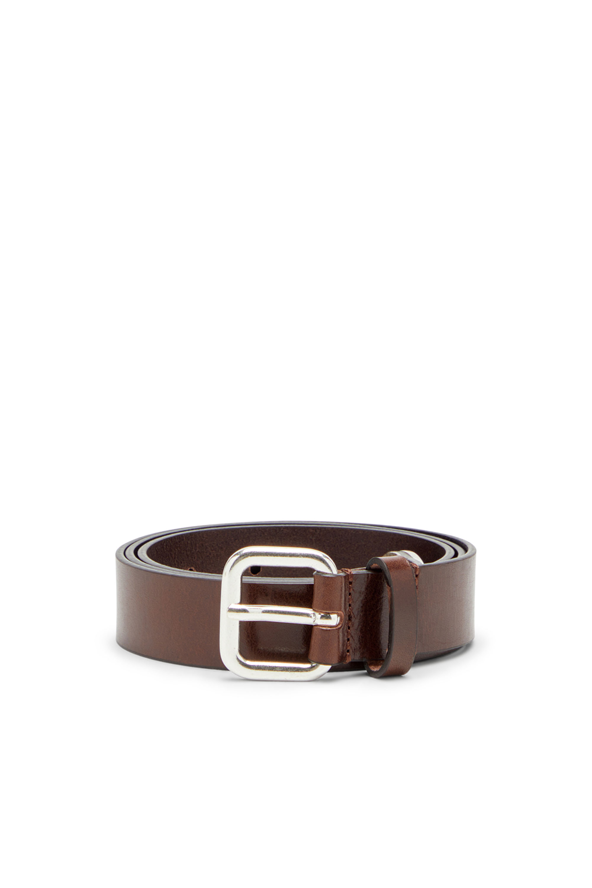 Diesel - B-INLAY, Unisex's 2.9cm leather belt with oval d logo in Brown - 2