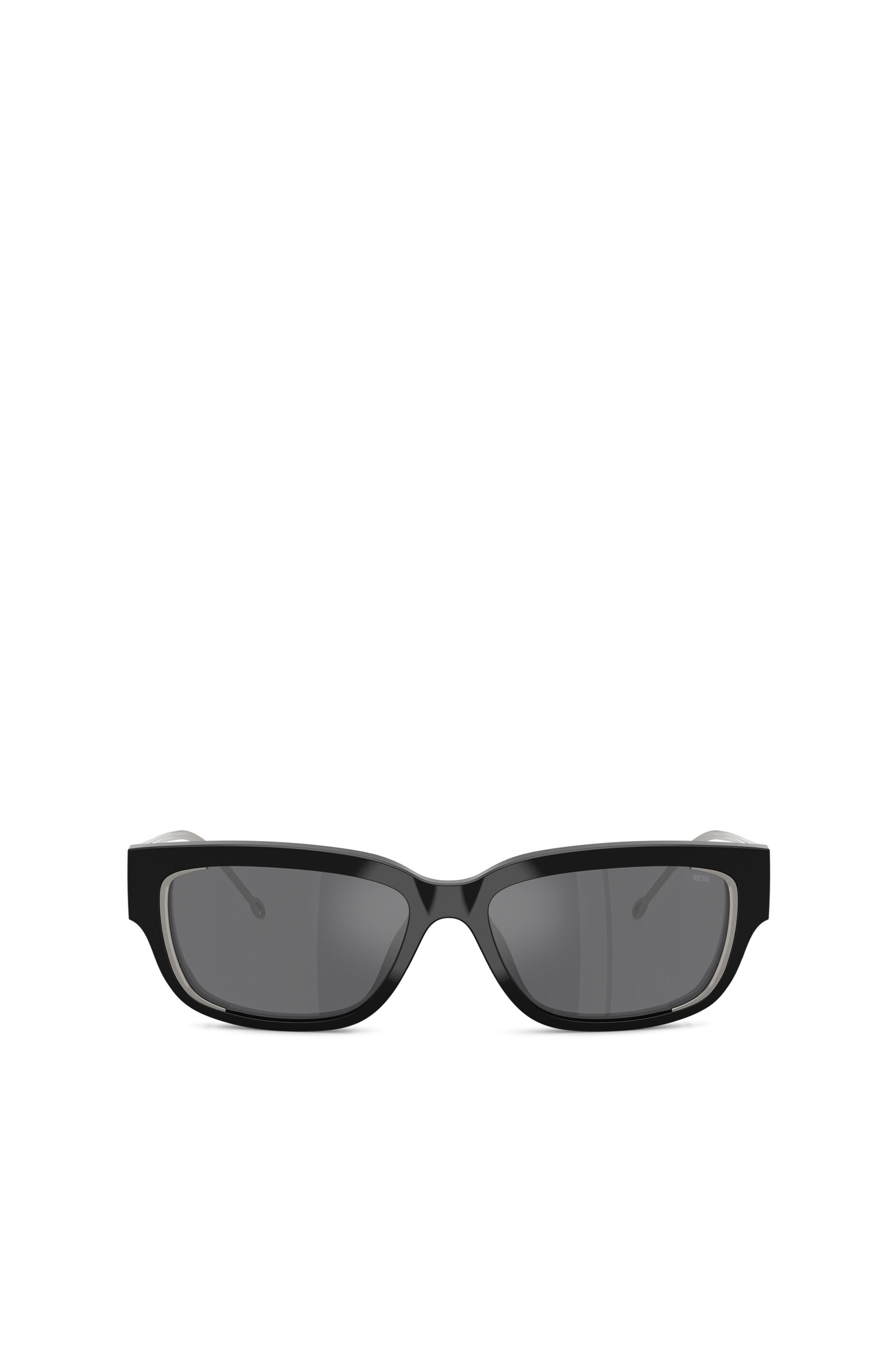 Diesel Unisex Grey - Rectangle Sunglasses - Sunglasses Uni