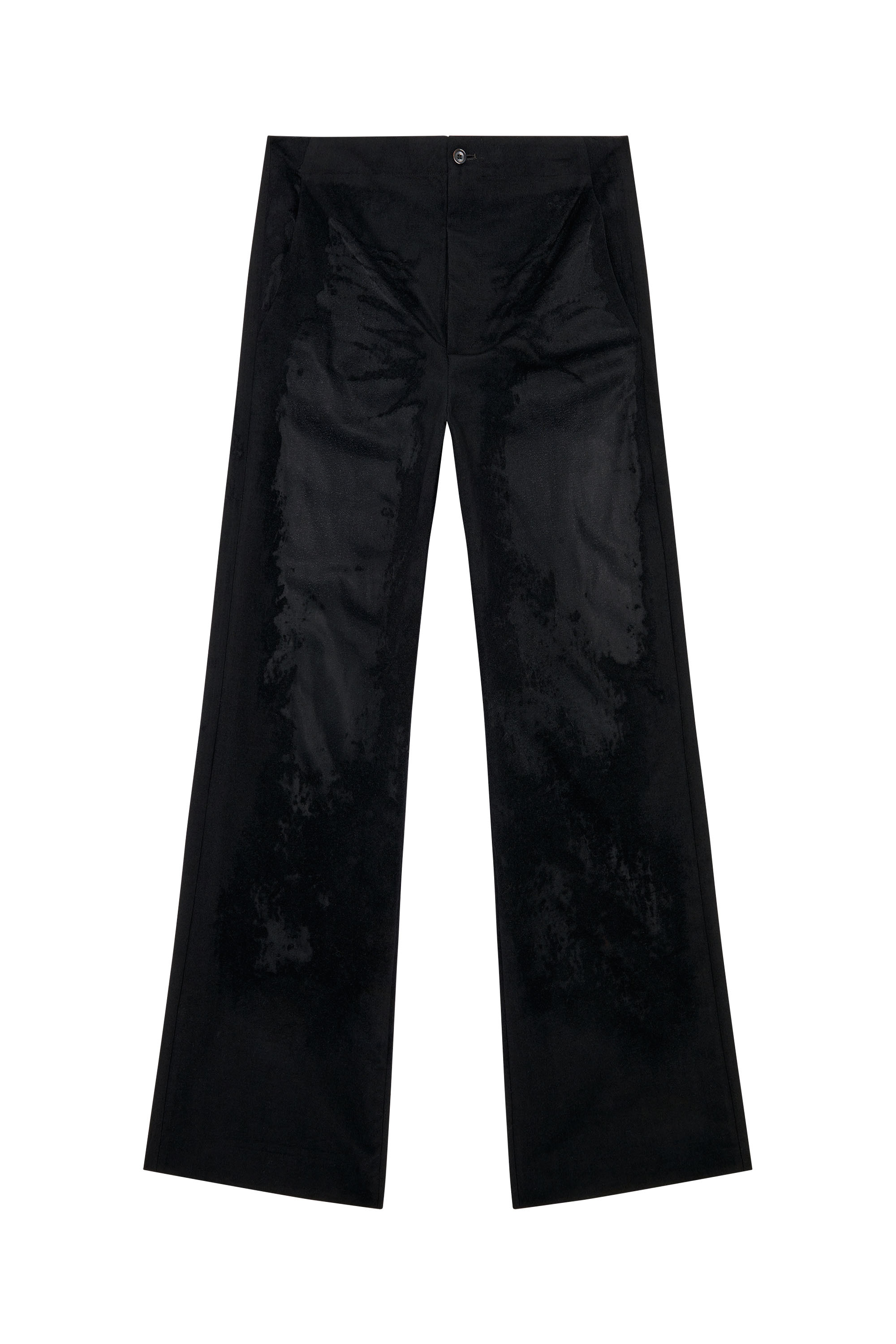 Shop Diesel Pants In Burn-out Cool Wool In Black
