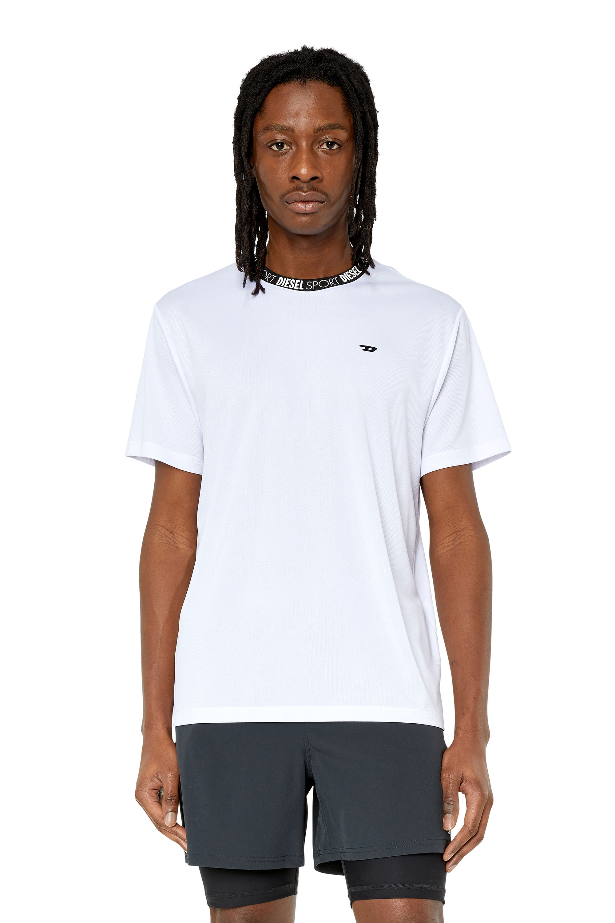 Diesel - T-shirt con logo sul colletto - T-Shirts - Uomo - Bianco