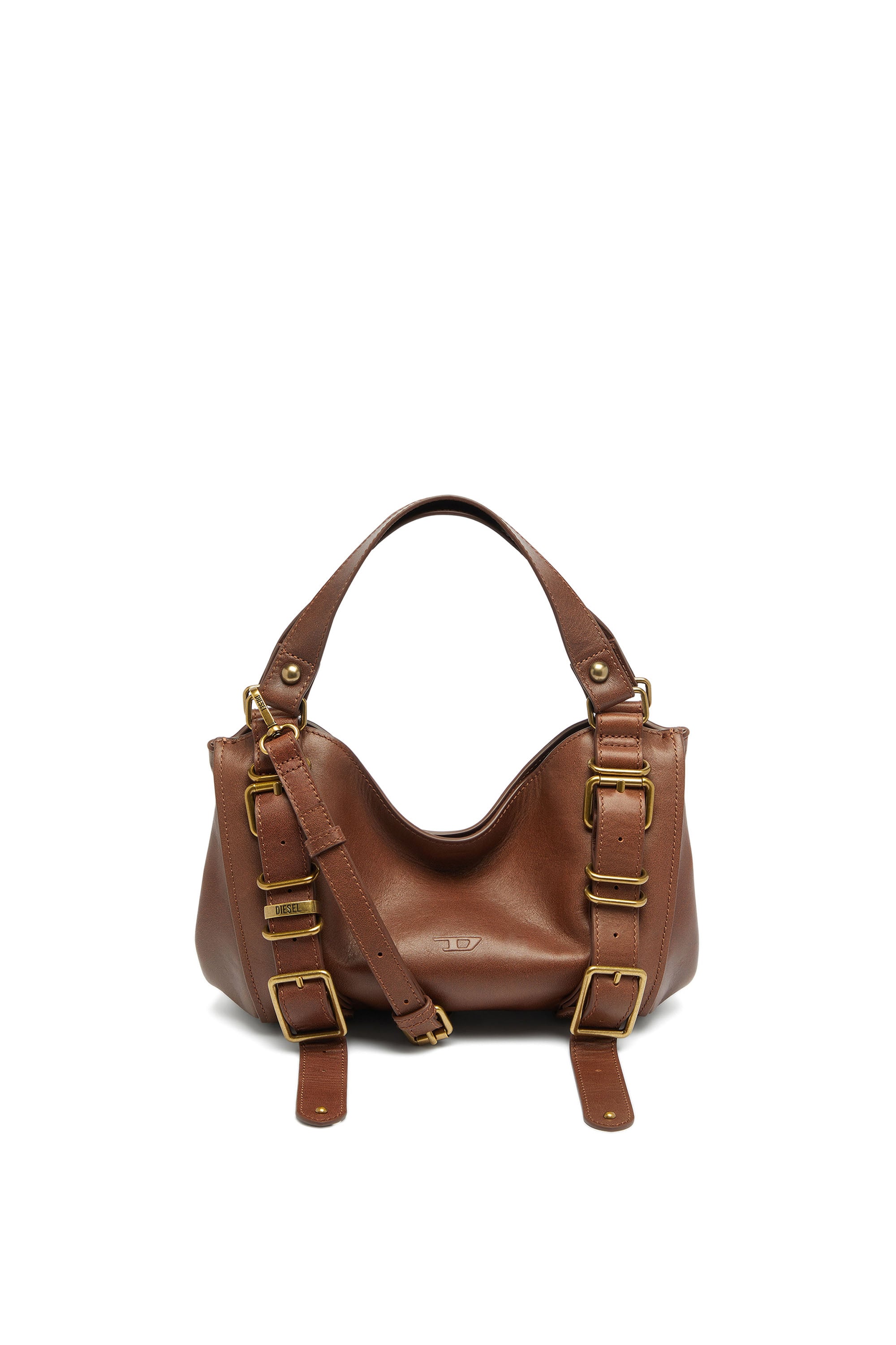 Diesel - D-One-Small top-handle bag in treated leather - Handbags - Woman - Brown