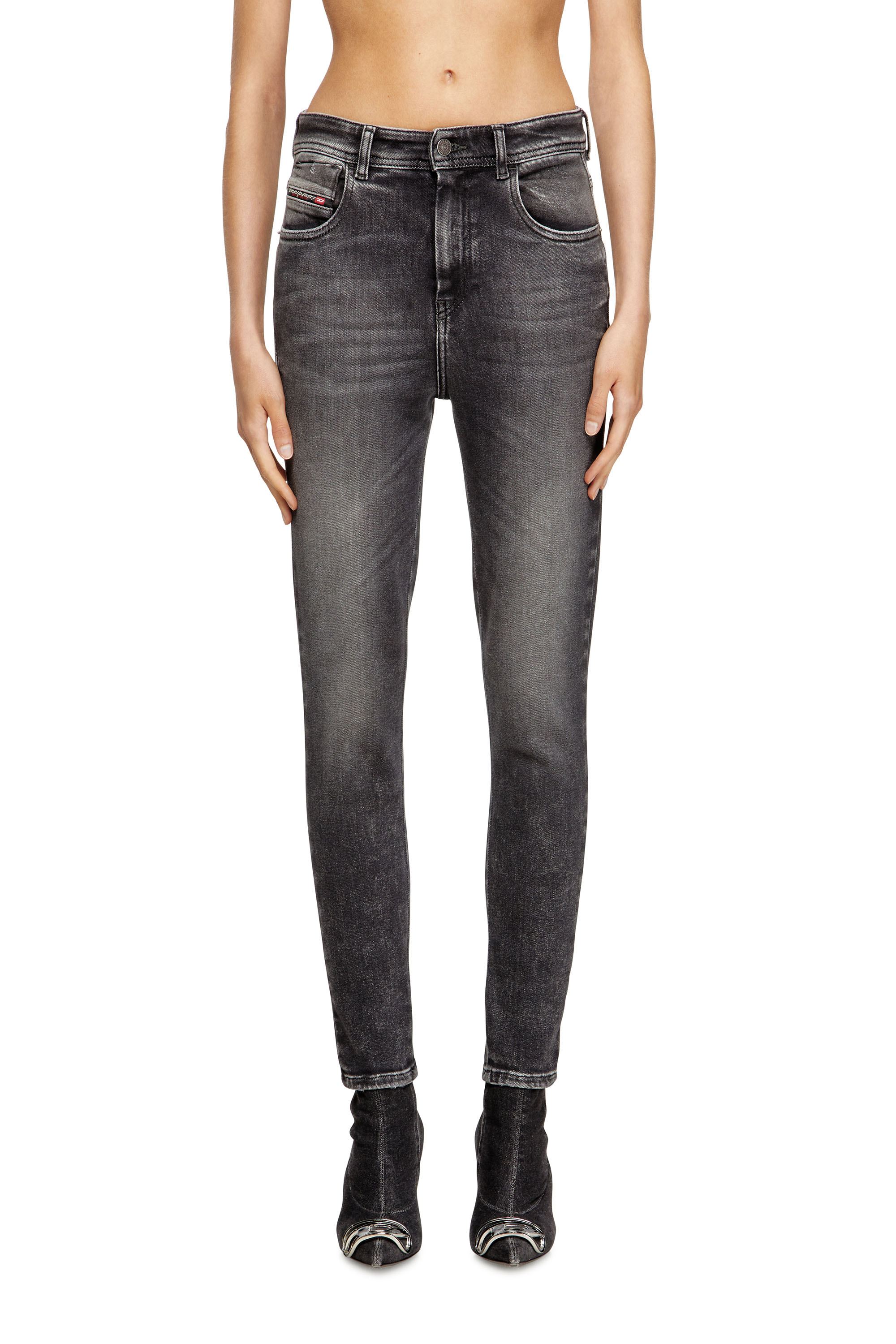 Diesel - Woman's Skinny Jeans 1984 Slandy-High 09L93, Black/Dark grey - 1