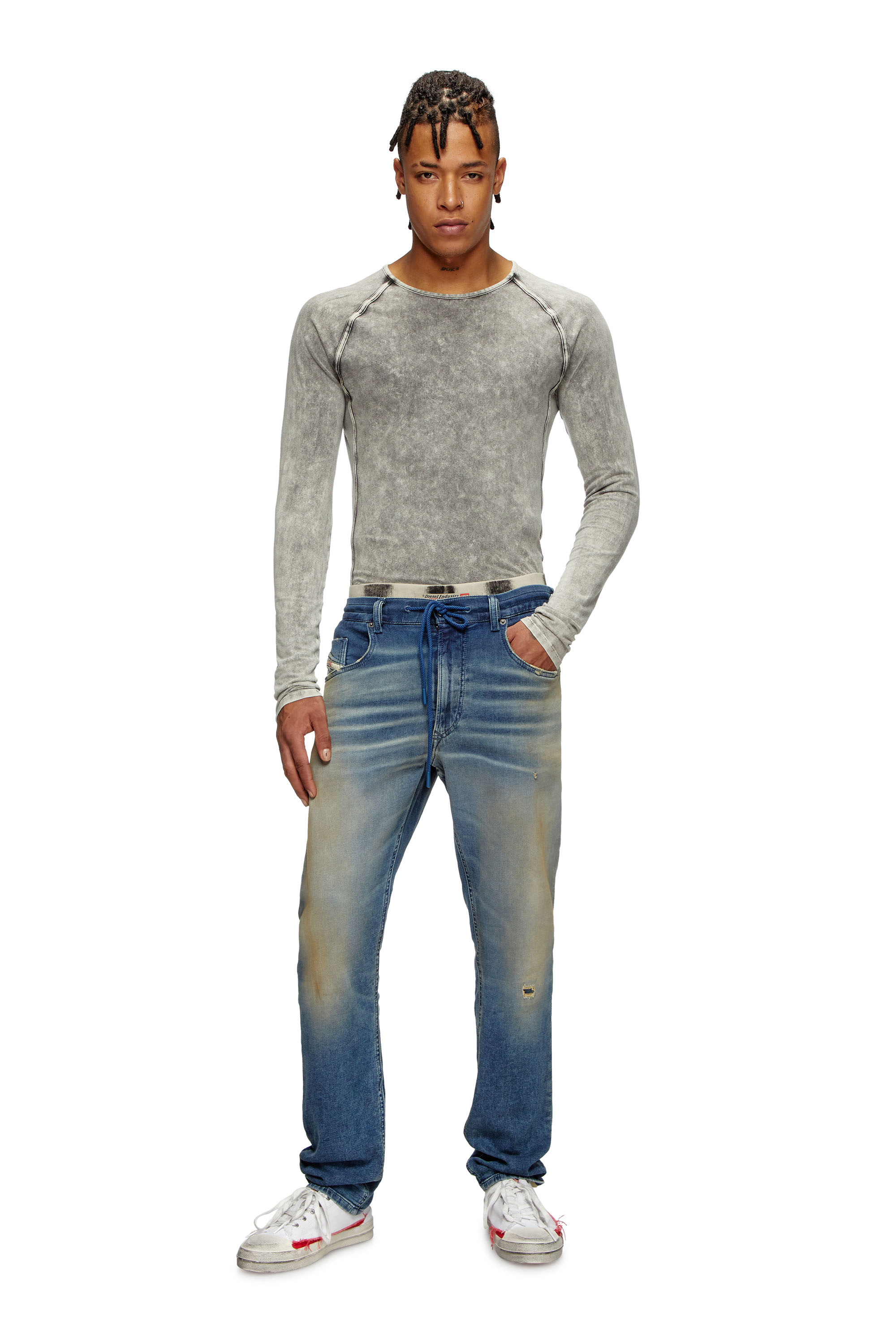 Diesel - Man's Regular 2032 D-Krooley Joggjeans® 068PQ, Medium blue - 2