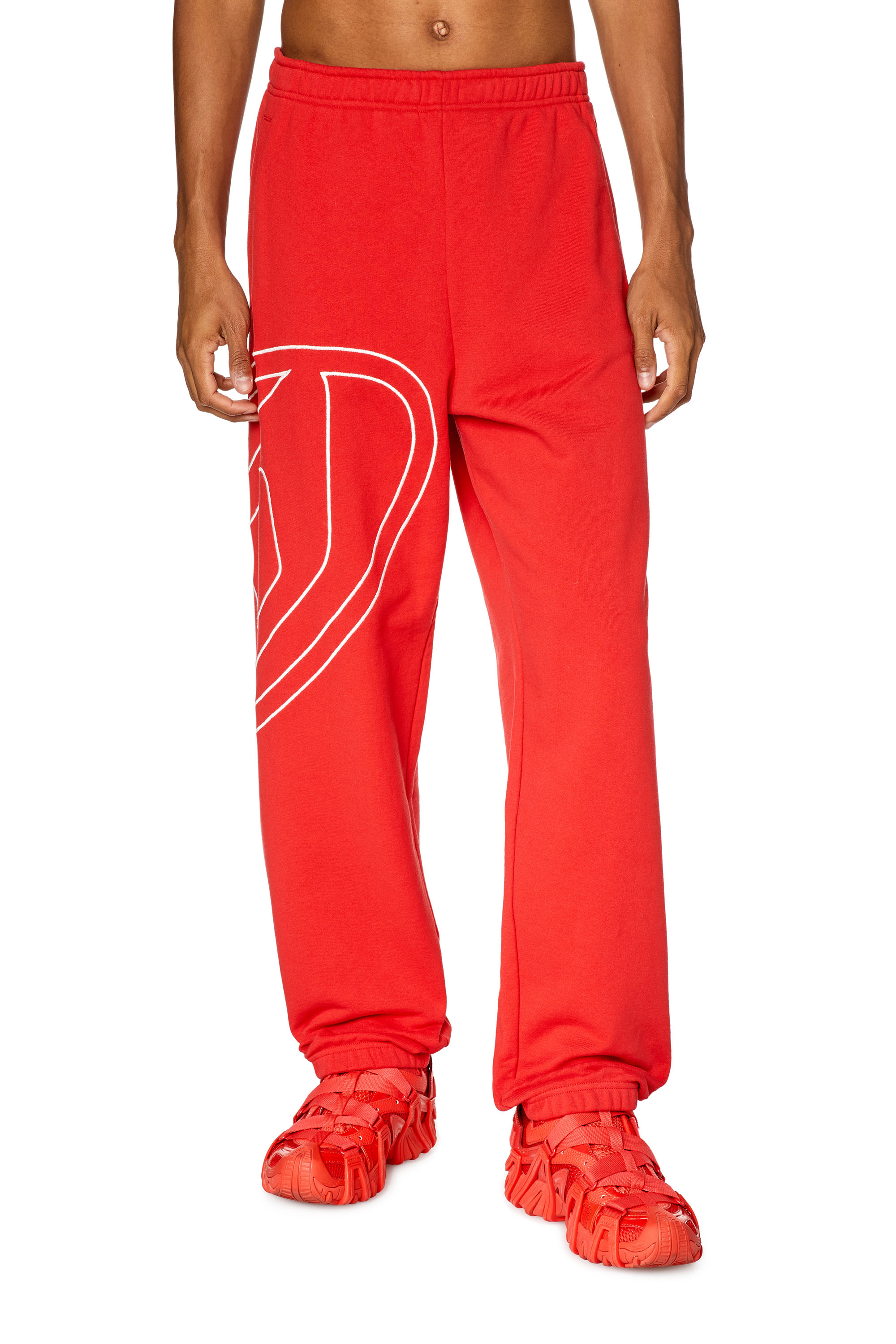 Shop Diesel Track Pants With Mega Oval D In Red