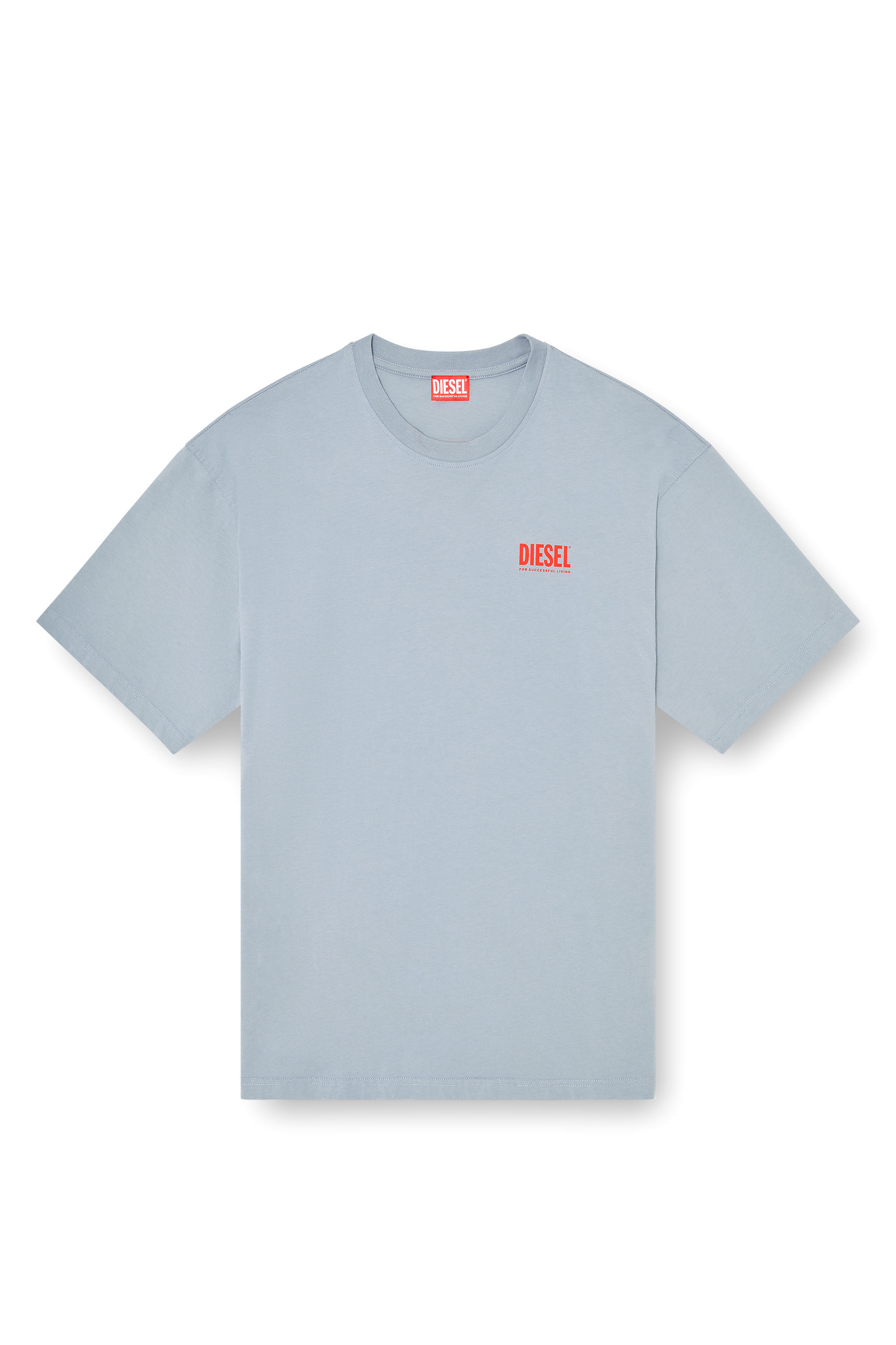 Diesel - T-BOXT-BISK, Man's Cotton T-shirt with Diesel Biscotto print in Light Grey - 2