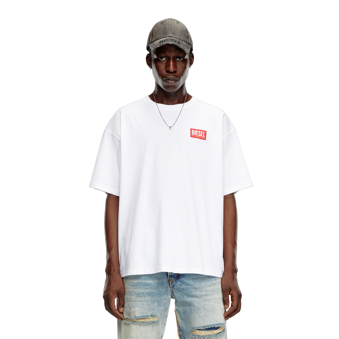 Diesel Men's White T-Boxt-Lab T-Shirt In Bright Cotton - Image 3