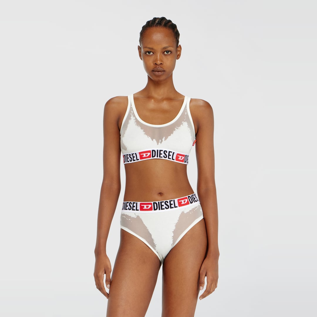 Diesel - Bralette with sheer devoré effect - Bras - Woman - White