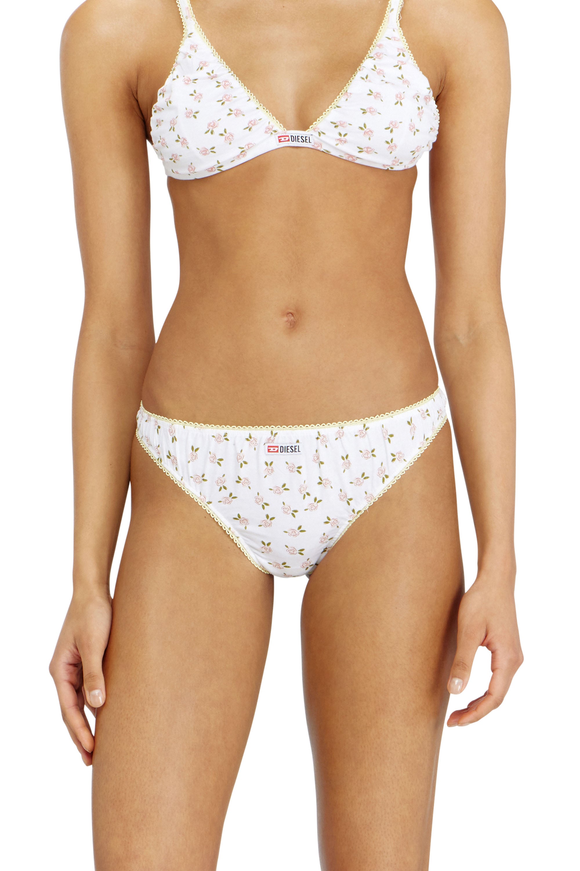 Diesel - Thong in cotton with all-over floral print - Strings - Woman - White