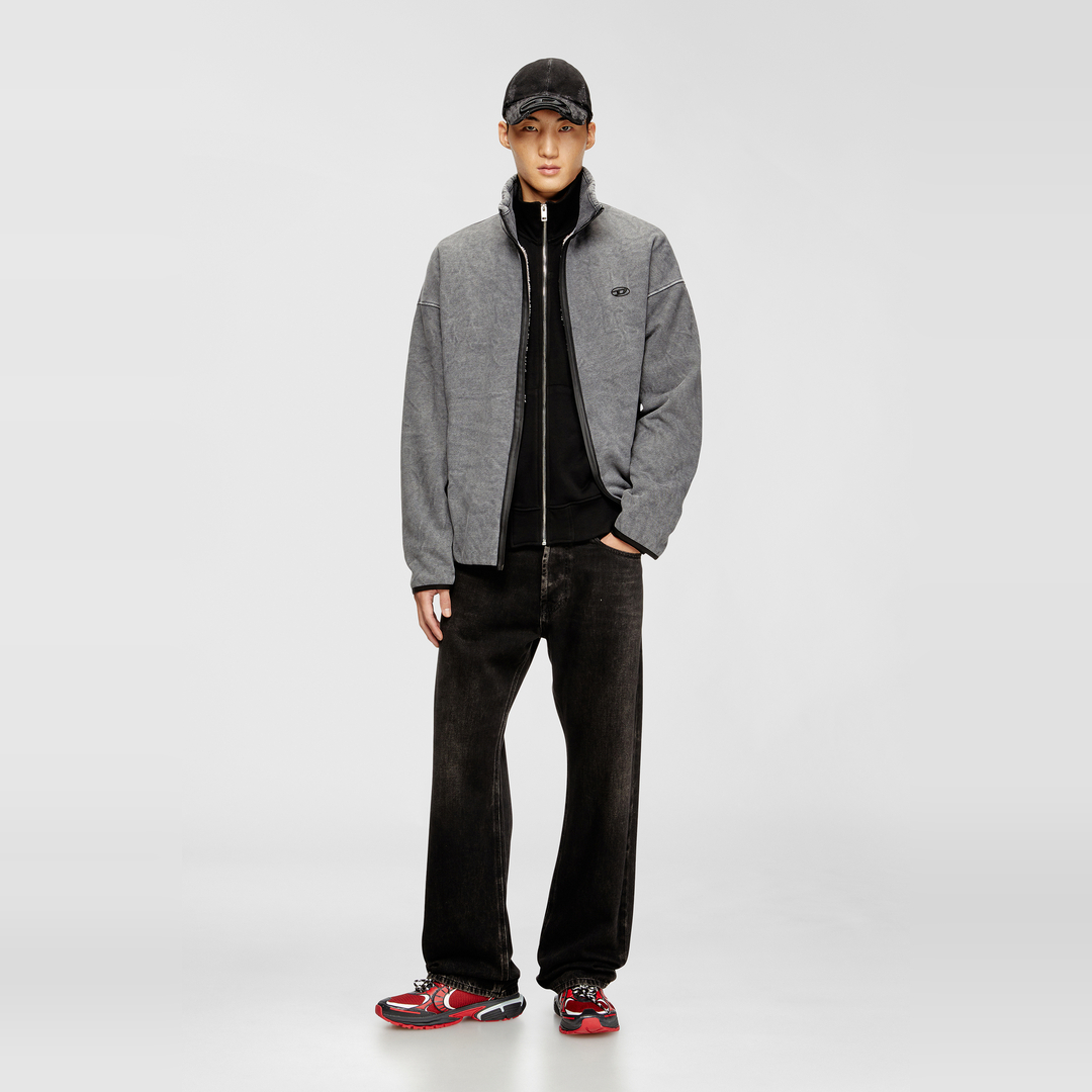 Diesel - Zip-up sweatshirt with inner lining - Sweaters - Man - Grey