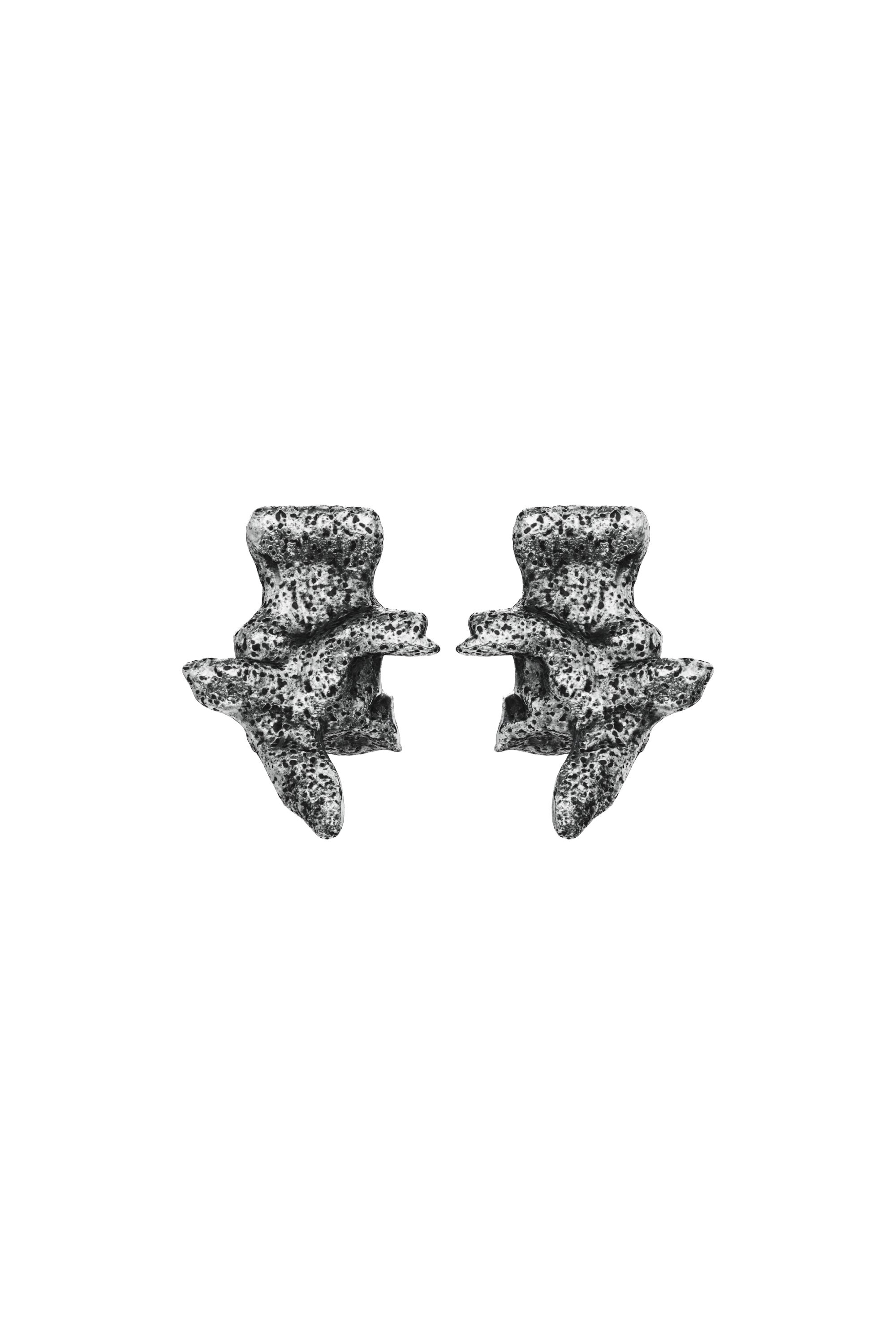 Diesel - DX1710040 JEWELLERY, Unisex's Silver-tone stud earrings in Dark grey - 2