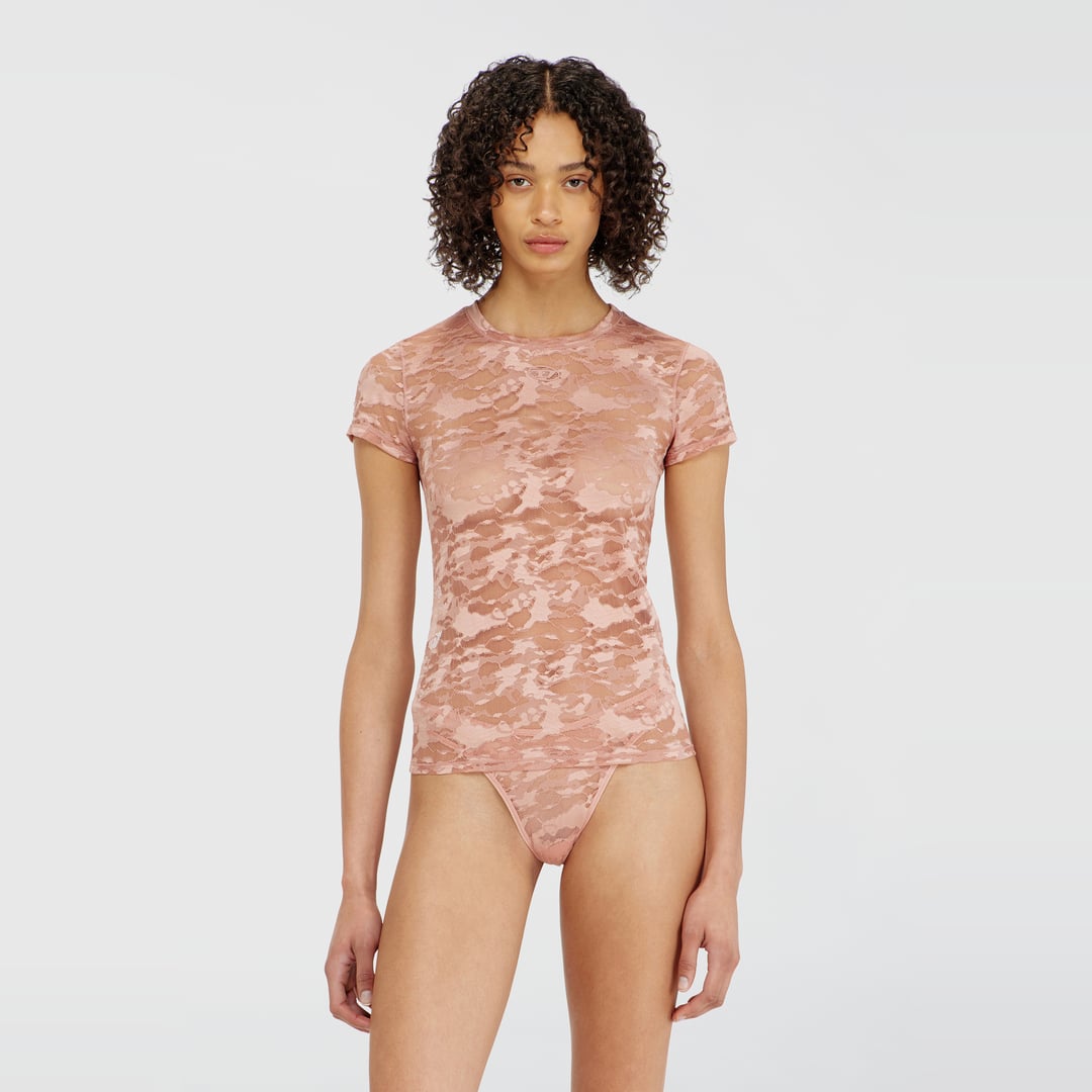 Diesel - Camo lace T-shirt - Tops - Woman - Pink
