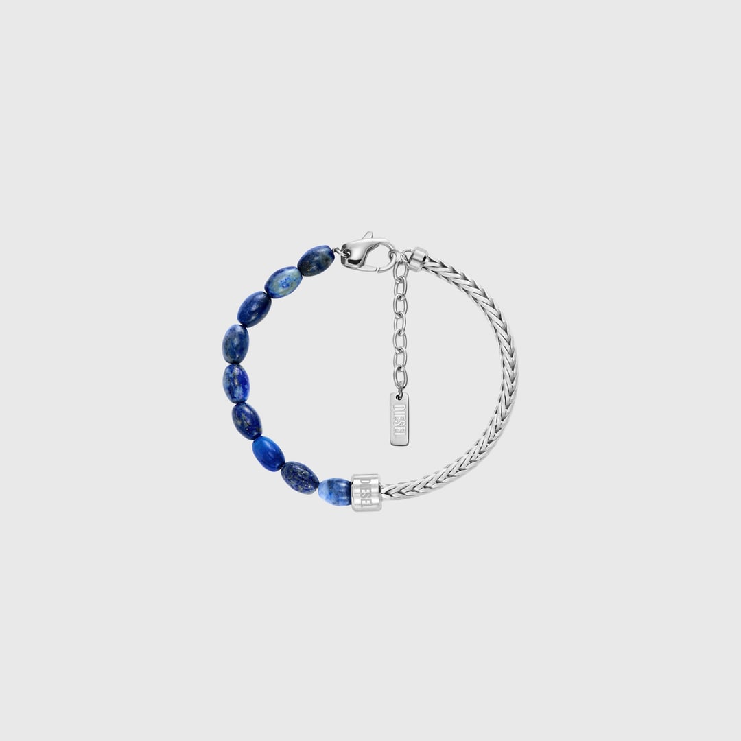 Diesel - Lapis Beaded Bracelet - Bracelets - Unisex - Silver
