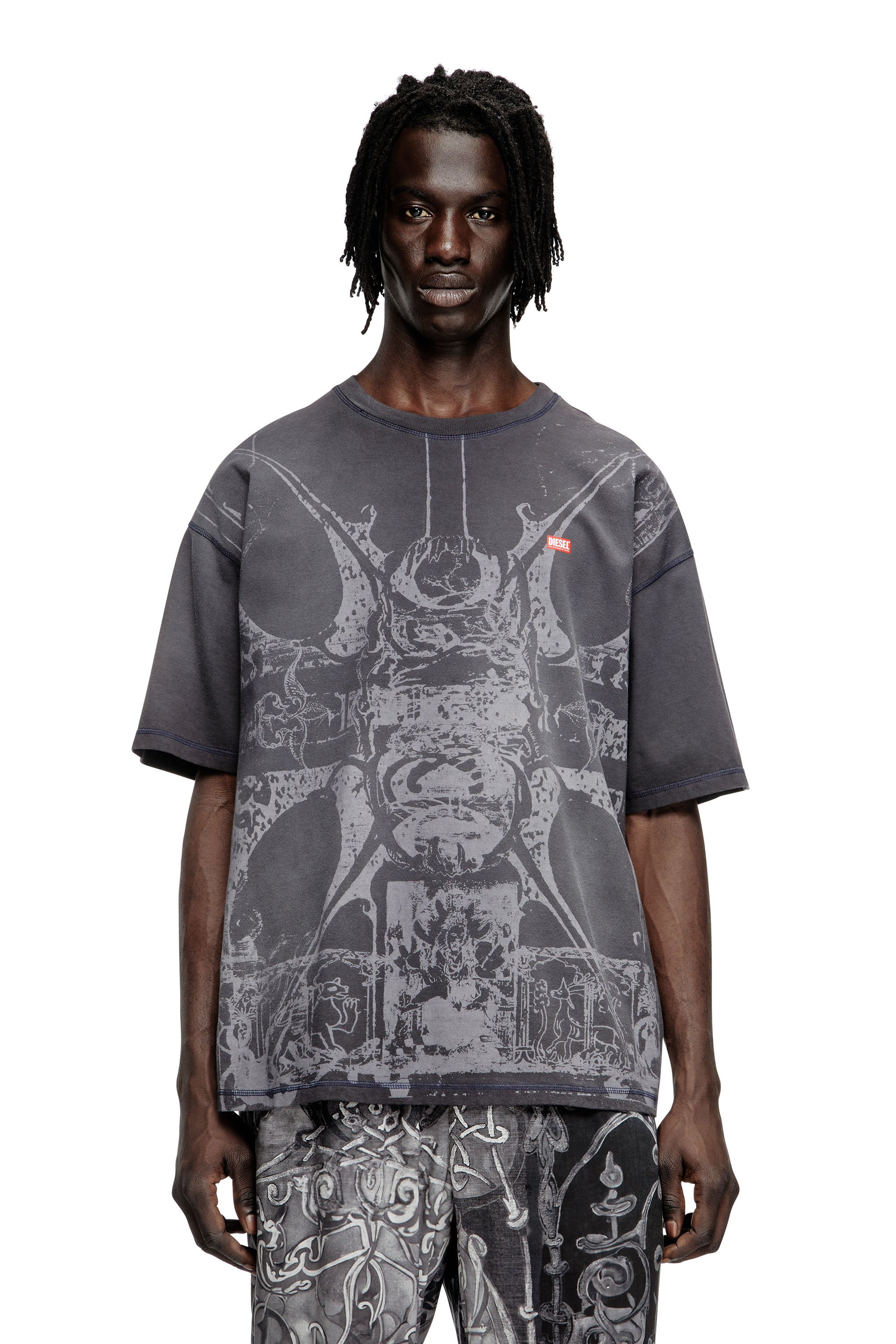 Diesel T-shirt With Tonal Medieval Print