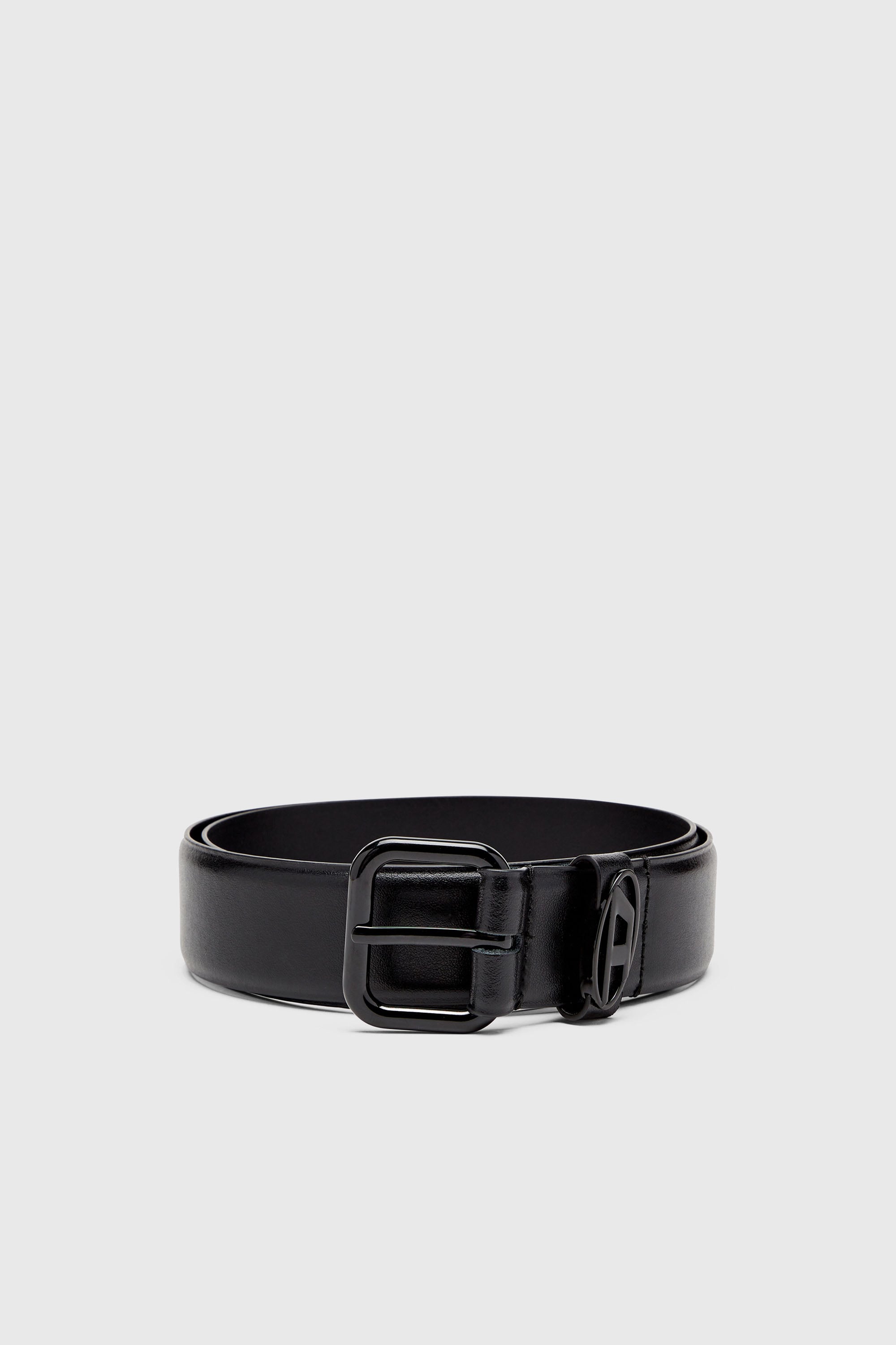 Diesel - 3.9cm logo-plaque embellished leather belt - Belts - Unisex - Black
