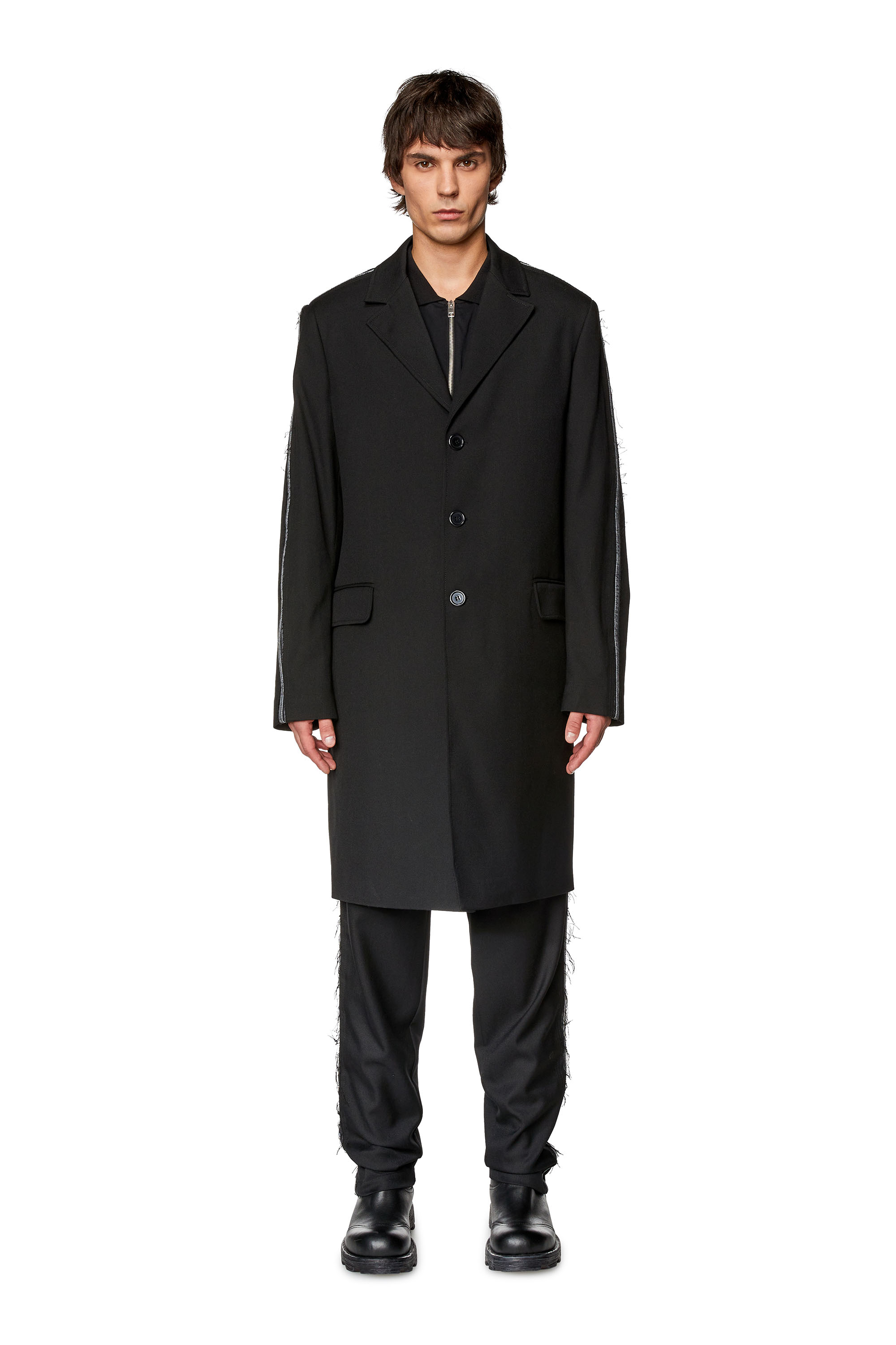Diesel - Cool wool jacket with denim inserts - Jackets - Man - Black