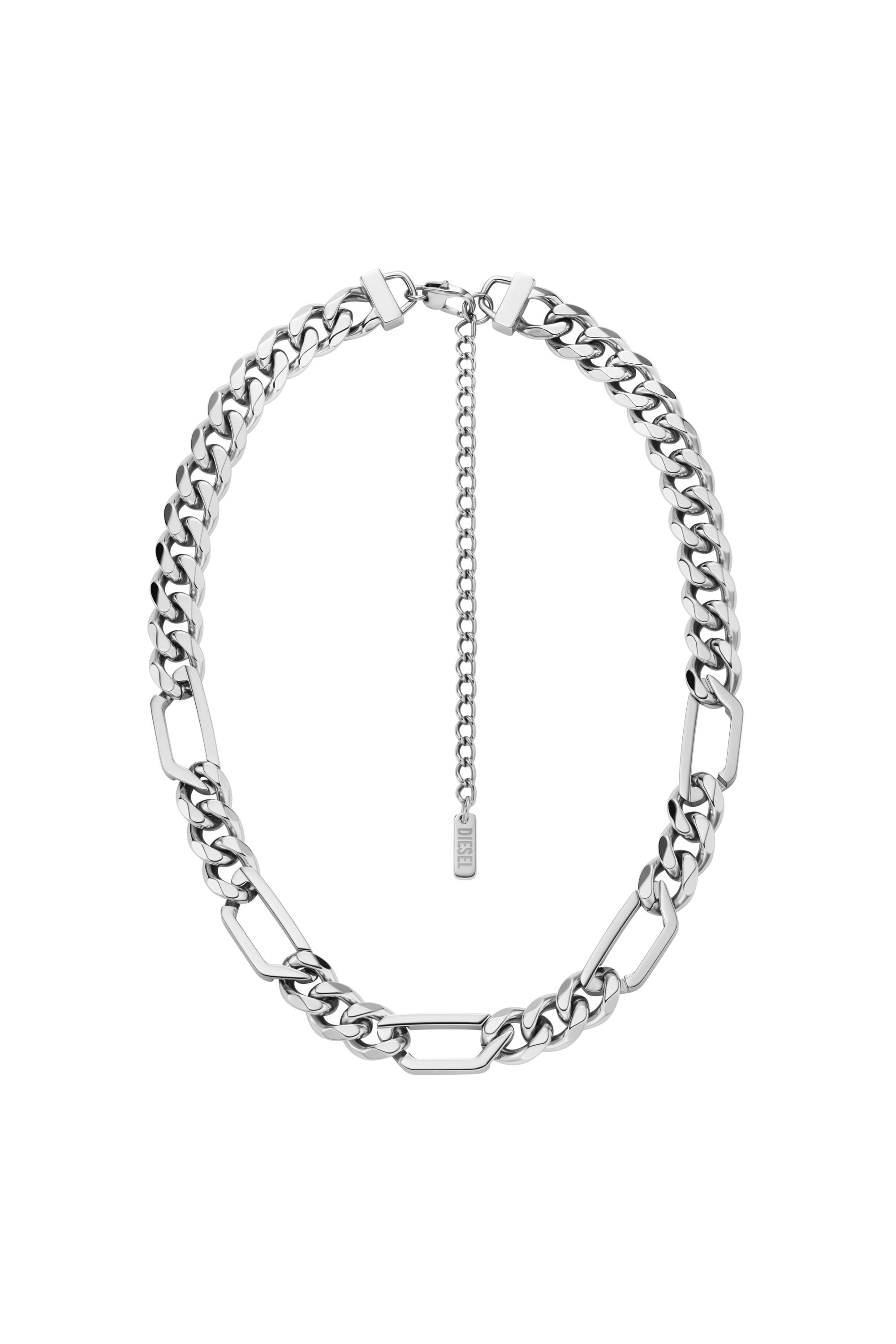 Diesel Unisex Silver - Stainless Steel Chain Necklace - Necklaces Uni