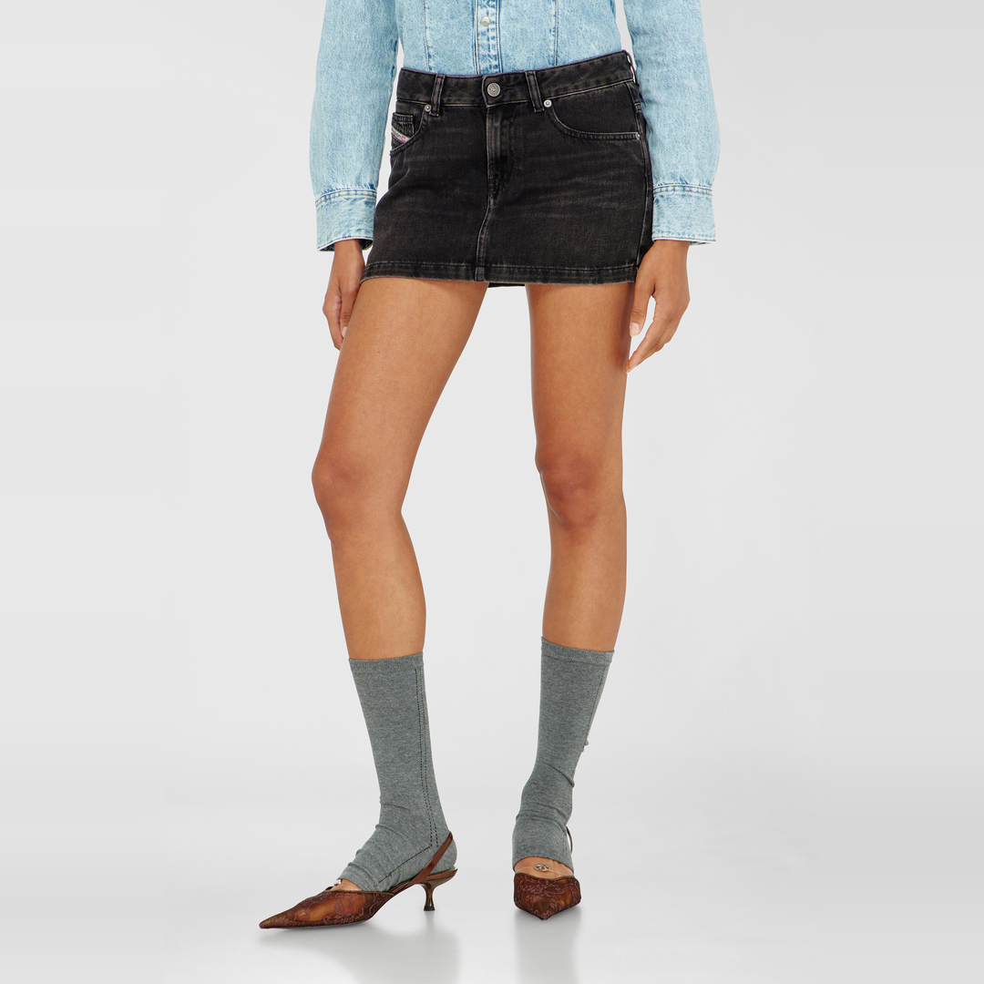 Diesel - Mini skirt in clean-wash denim - Skirts - Woman - Black