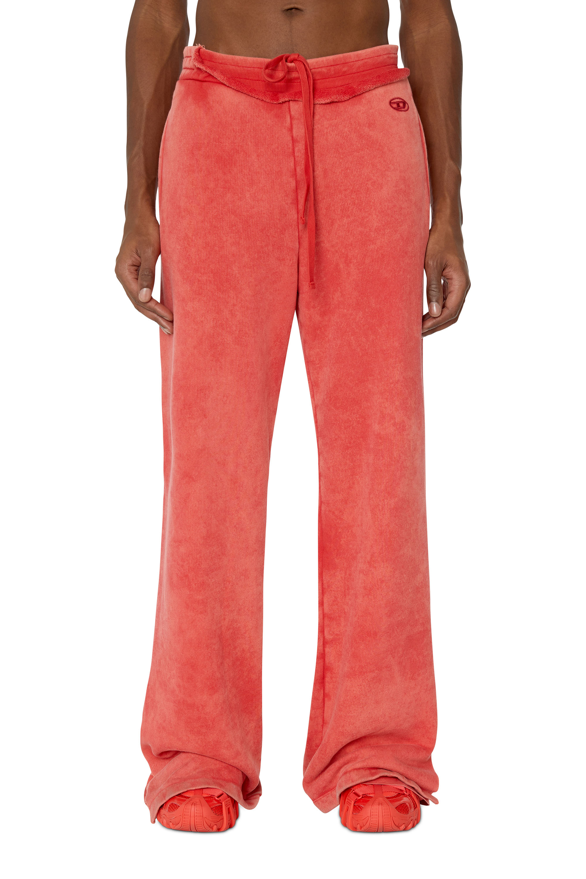 Diesel Pantaloni Tuta Flared A Doppio Strato In Pink