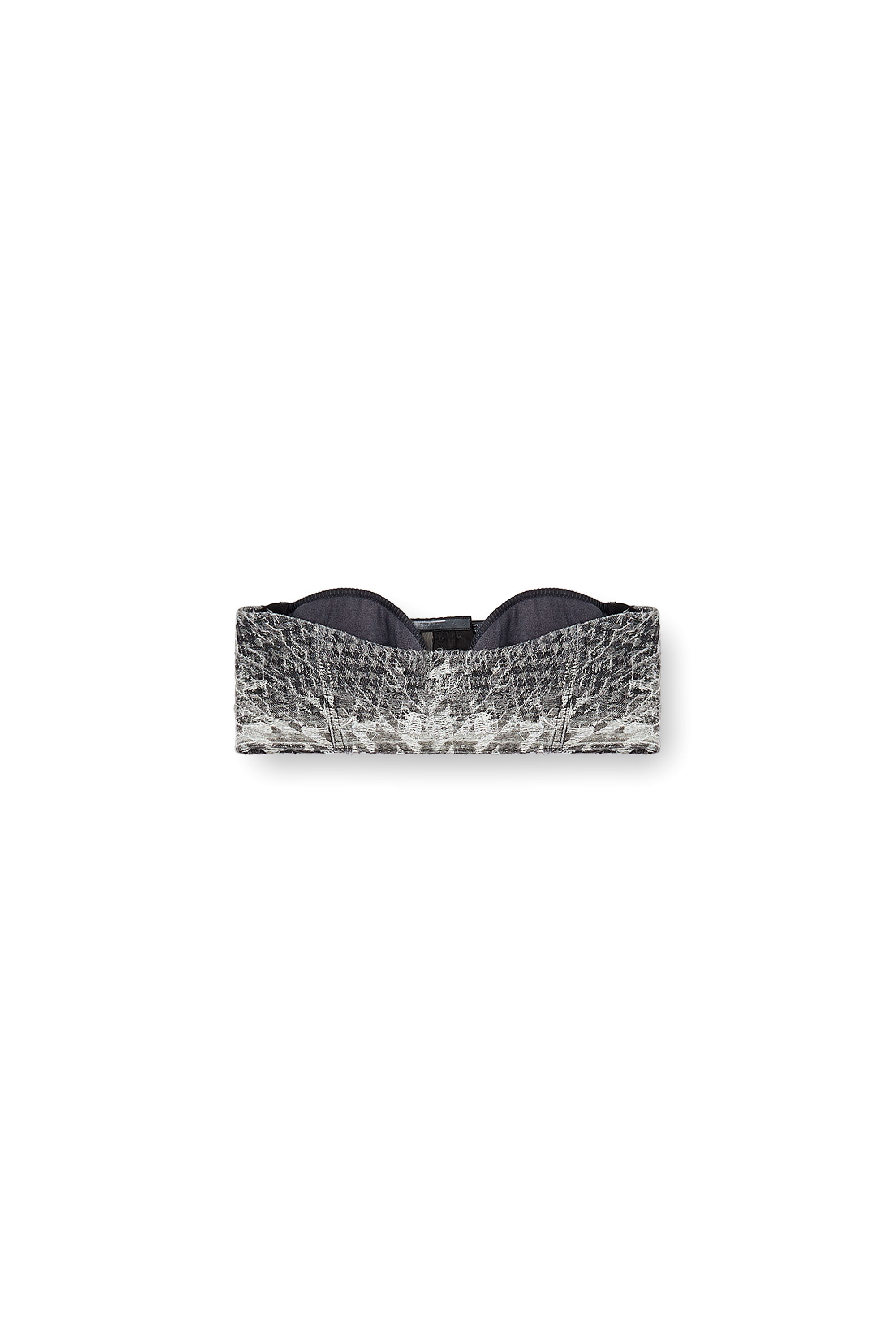 Diesel - DE-TOPPYS-FSH, Woman's Bralette in Prince of Wales jacquard denim in Black/White - 3