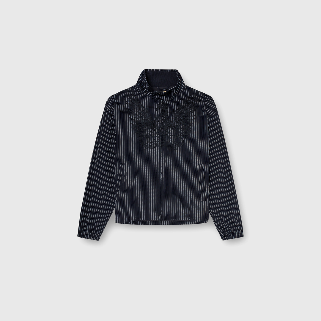 Diesel - Veste en nylon à rayures avec broderie Phoenix - Vestes - Homme - Noir