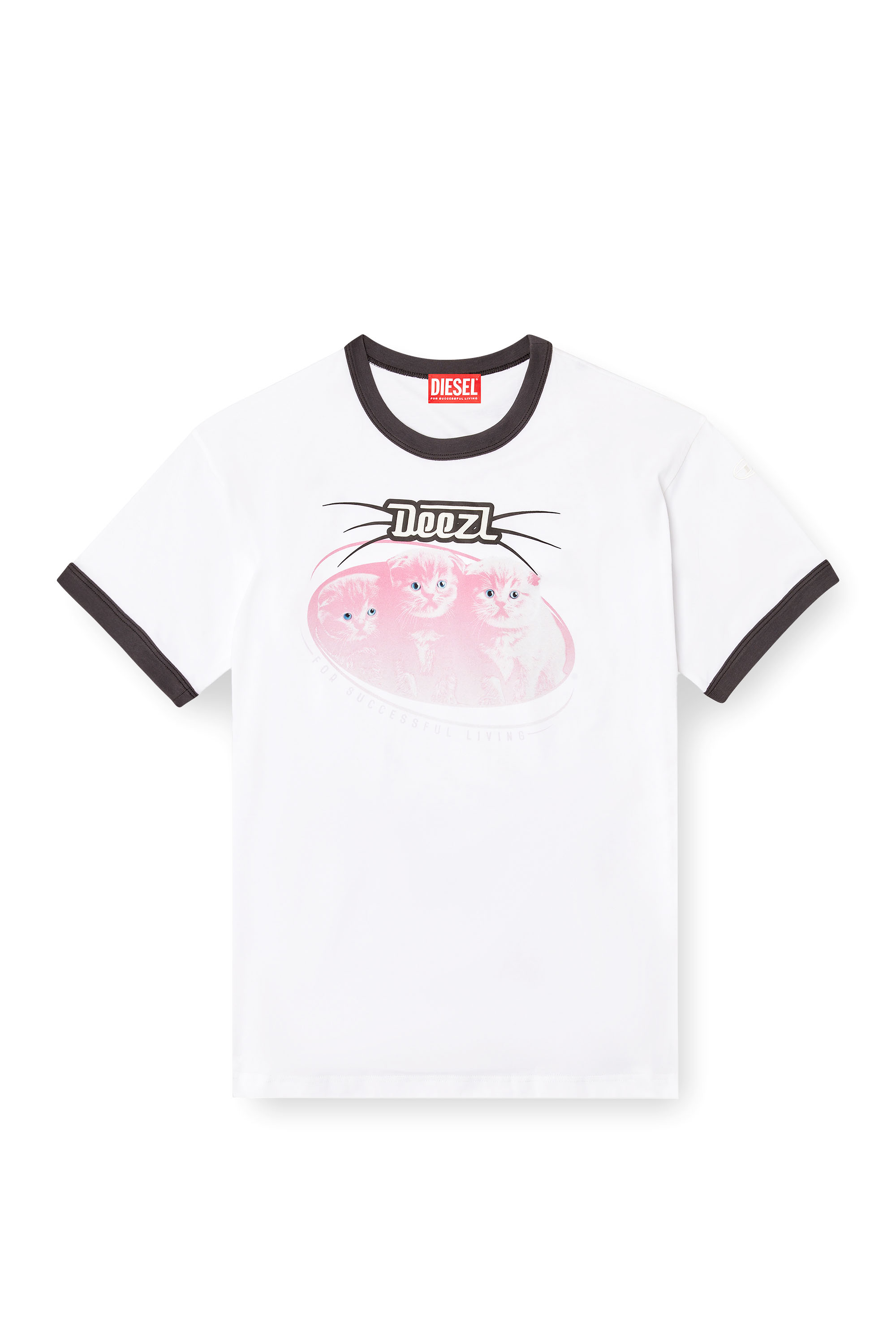 Diesel - T-NORM-CUFF, Man's Cotton t-shirt with digital print in White - 3