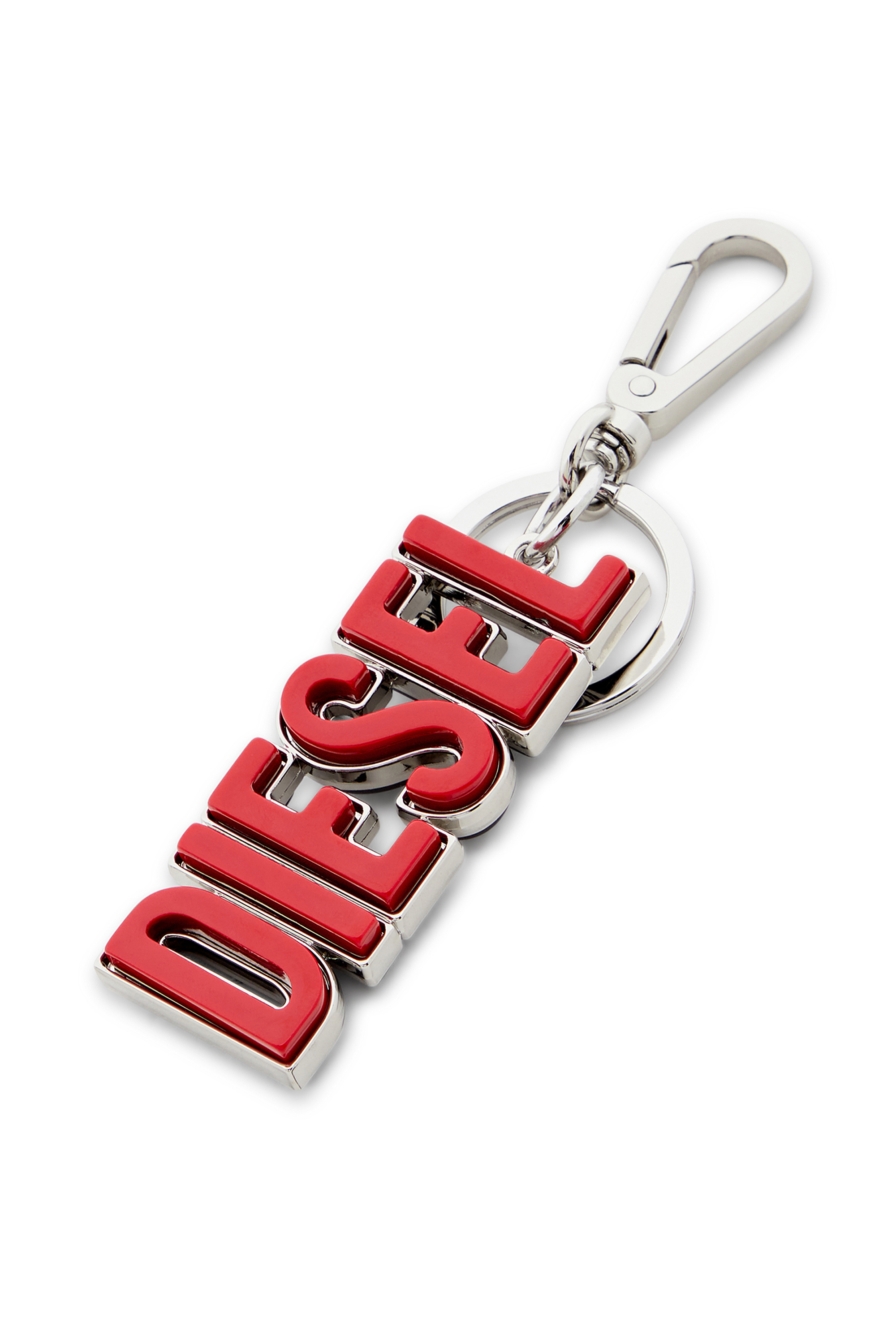 Diesel - DSL 3D KEY RING, Man's Metal and resin DIESEL keyring in Black/Red - 3