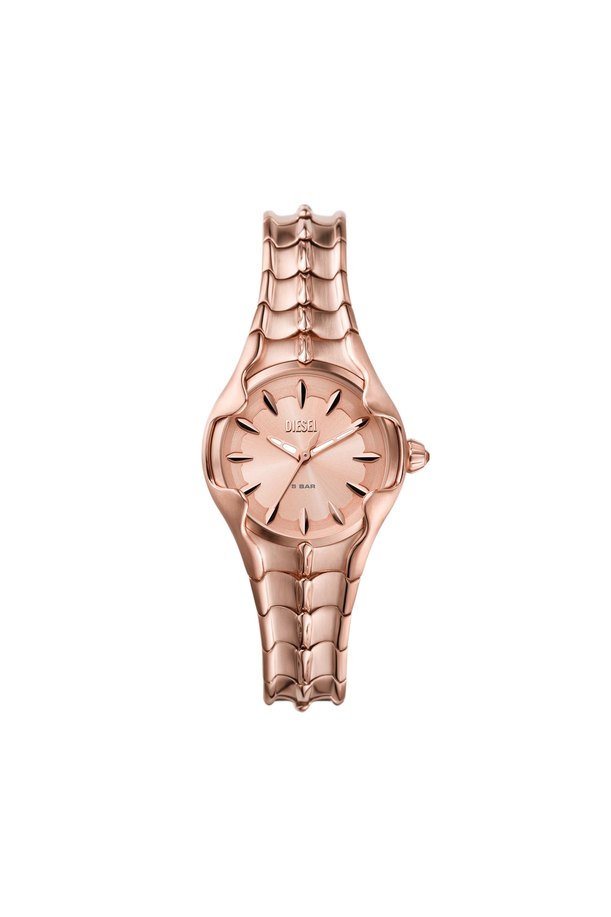 Diesel - Vert Armbanduhr aus roségoldenem Edelstahl mit drei Zeigern - Uhren - Damen - Rosa