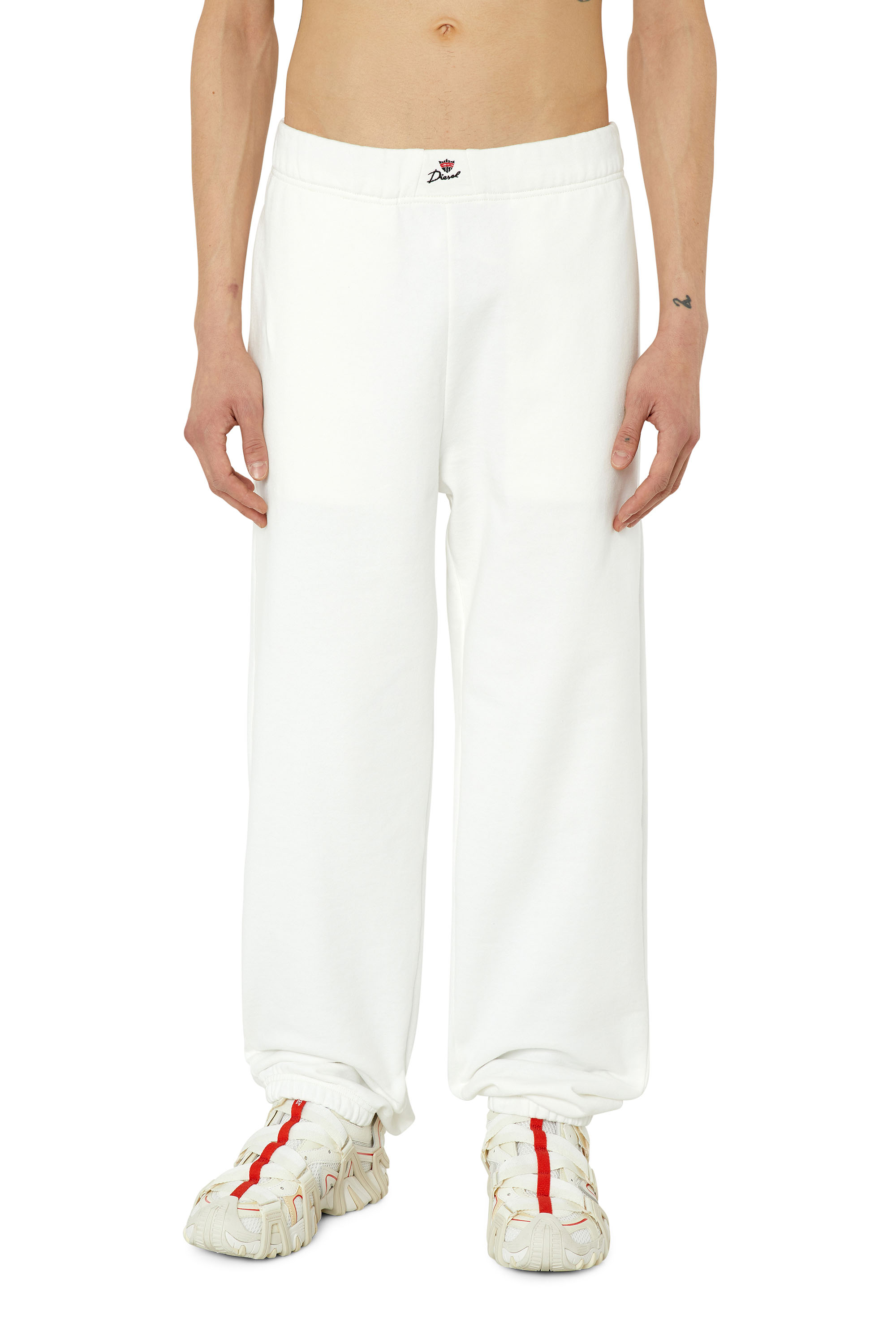 Diesel - Pantaloni tuta in cotone con logo corona - Pantaloni - Uomo - Bianco
