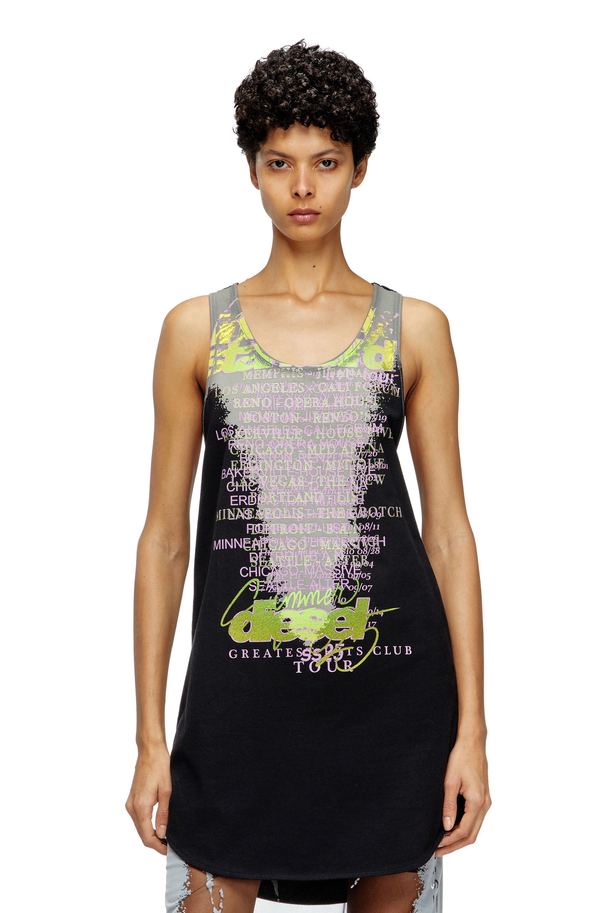 Diesel - T-SHAN, Unisex's Tank top with lyrics print in Black - 2