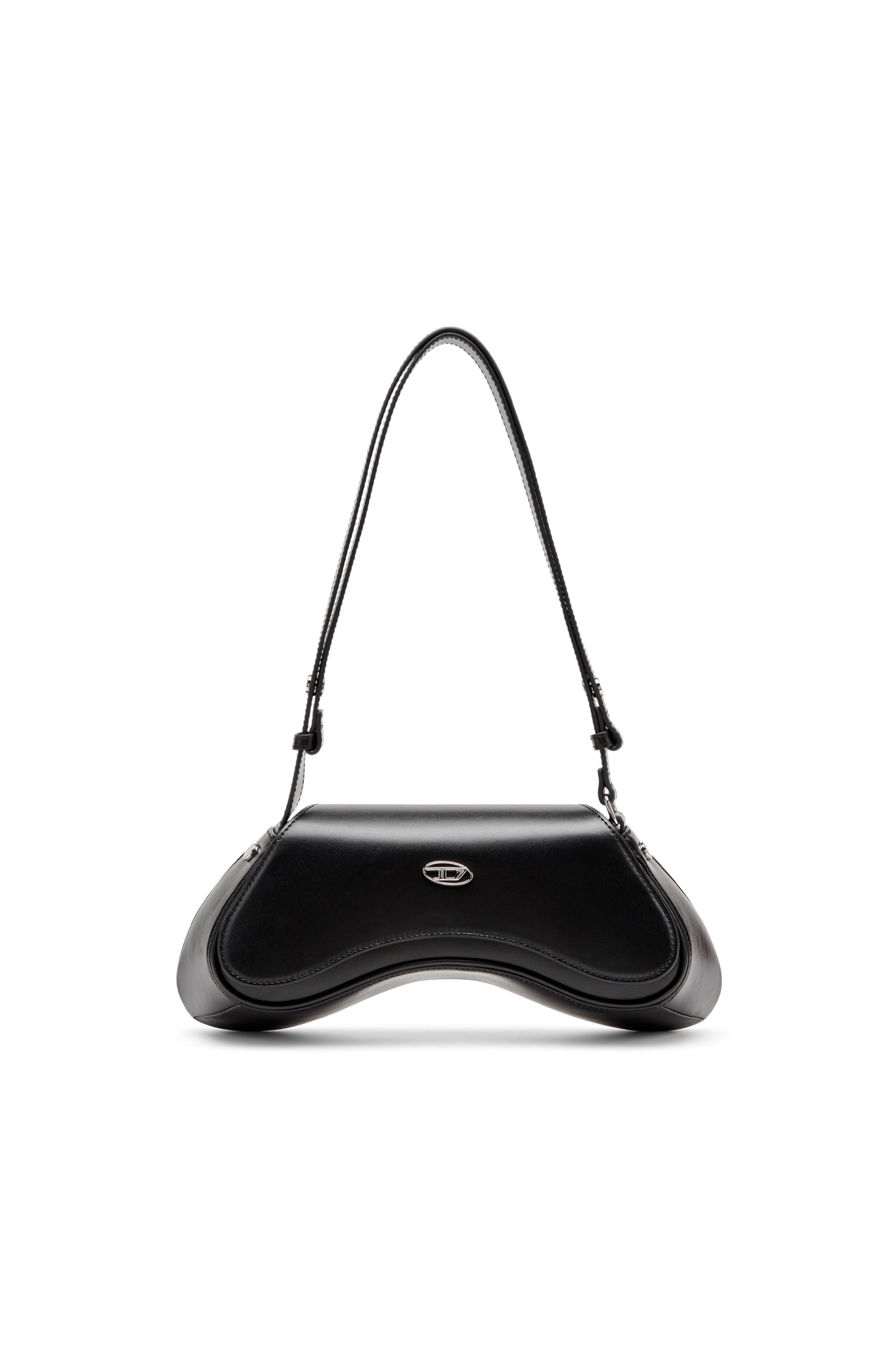 Diesel - Play-Crossbody bag in semi gloss leather - Crossbody Bags - Woman - Black
