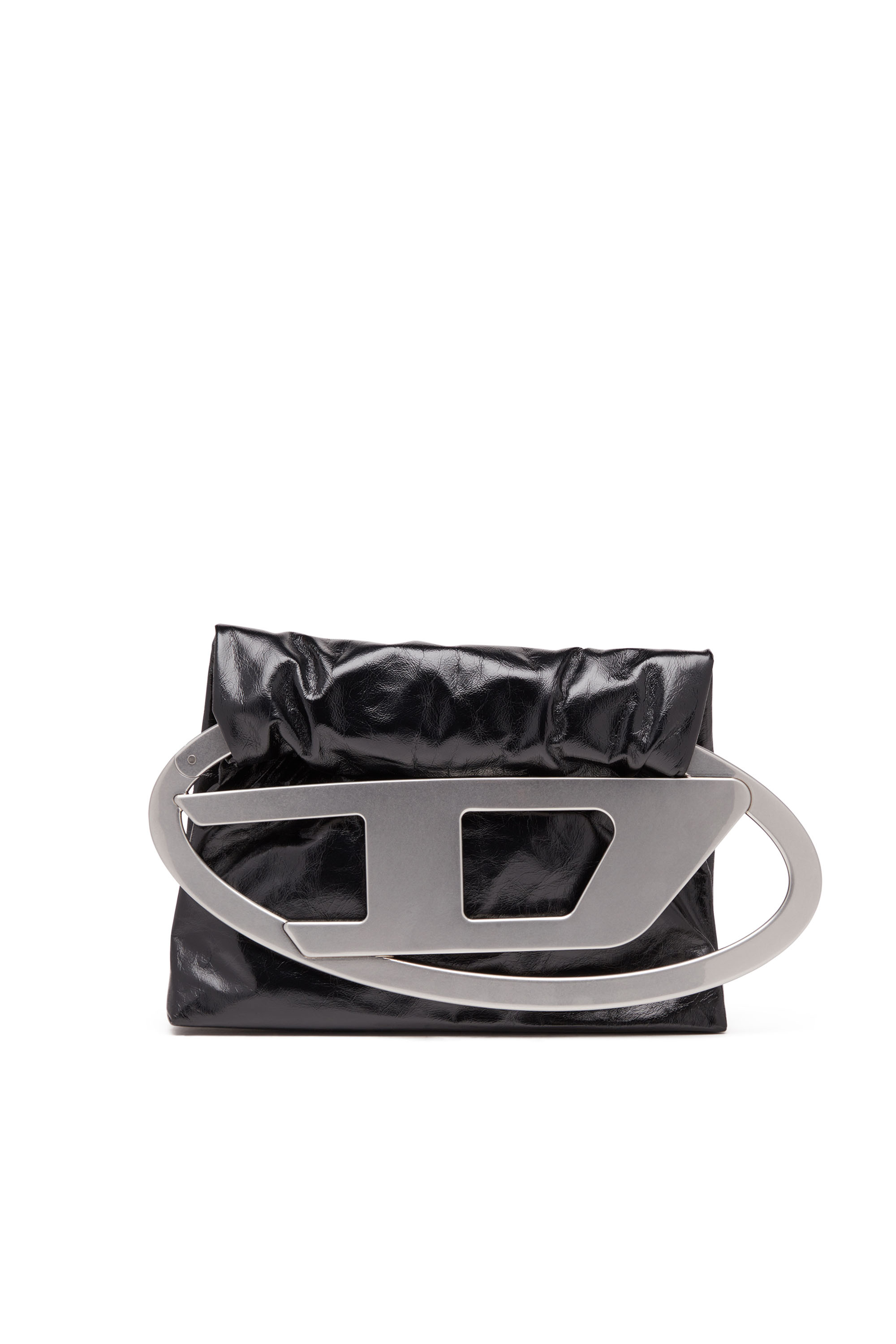 Diesel - Big-D Pouch - Clutch bag in crinkled leather - Clutches - Woman - Black