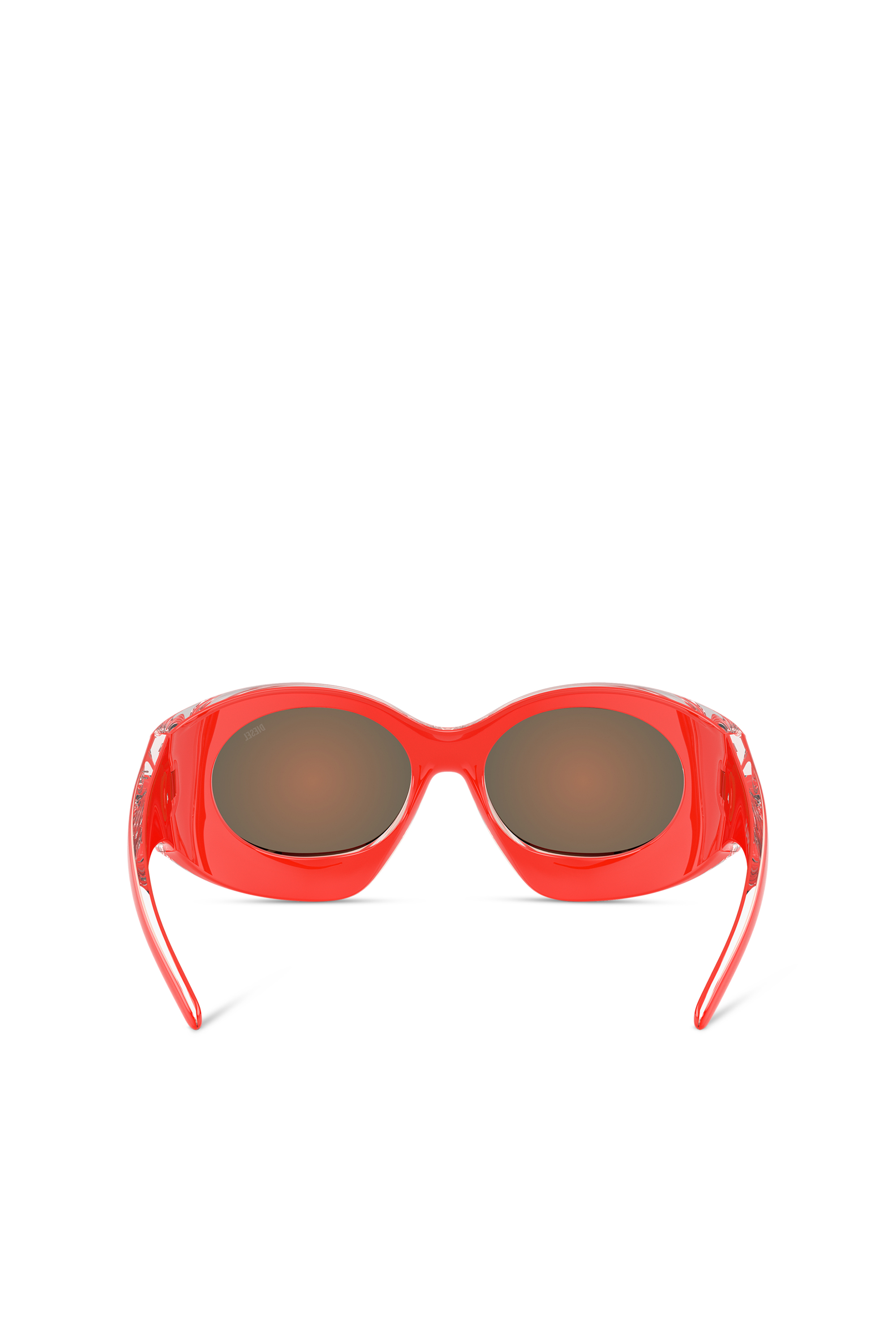 Diesel - Tropik_ta Sunnies, Unisex's Wraparound shape sunglasses in Orange - 4