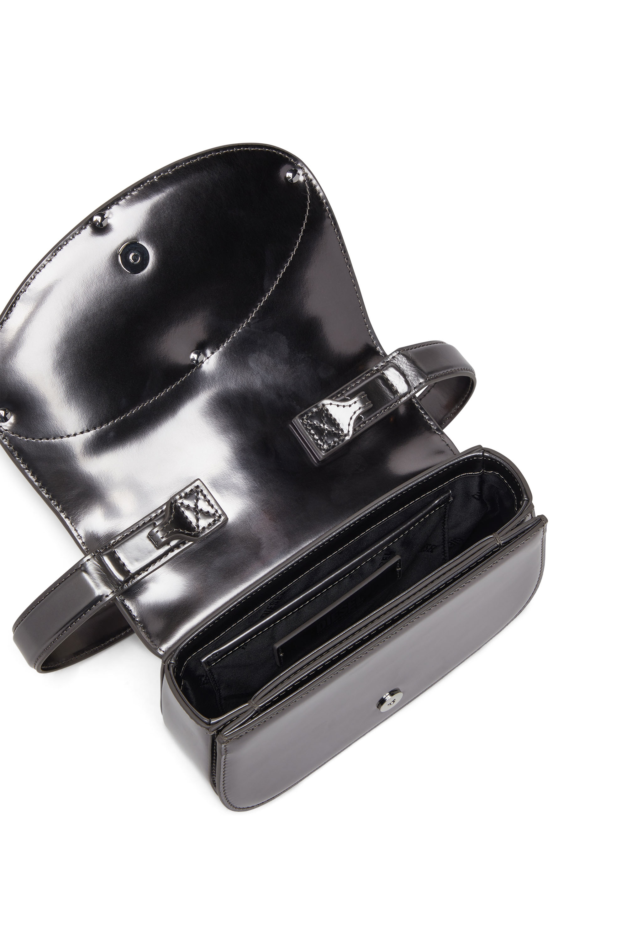 Diesel - 1DR, Woman's 1DR-Iconic shoulder bag in mirrored leather in Grey - 4