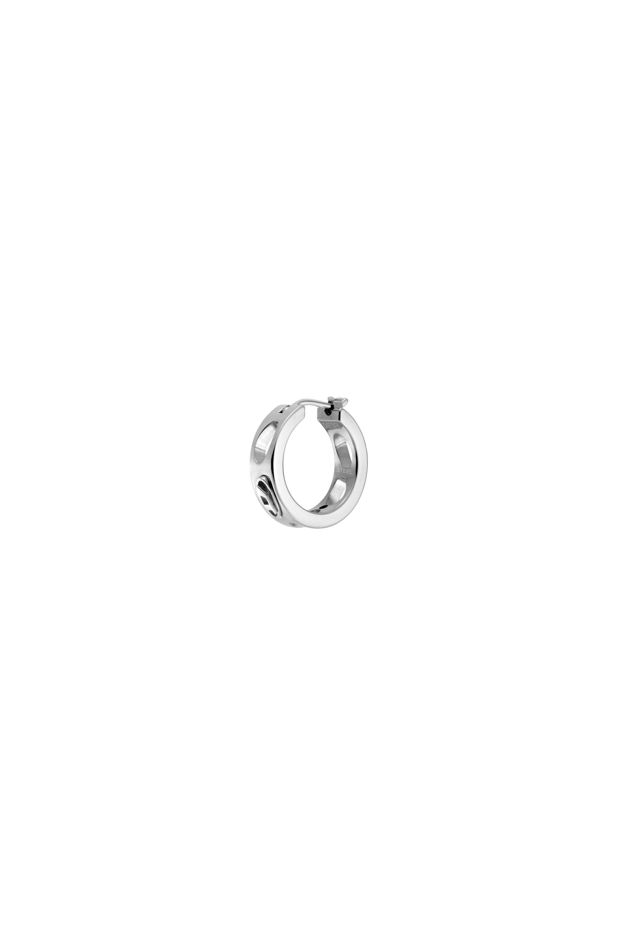 Diesel - Stainless Steel Hoop Earring - Earrings - Unisex - Silver