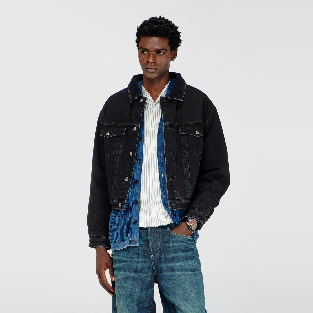 Diesel - Padded trucker jacket in denim - Denim Jackets - Unisex - Black