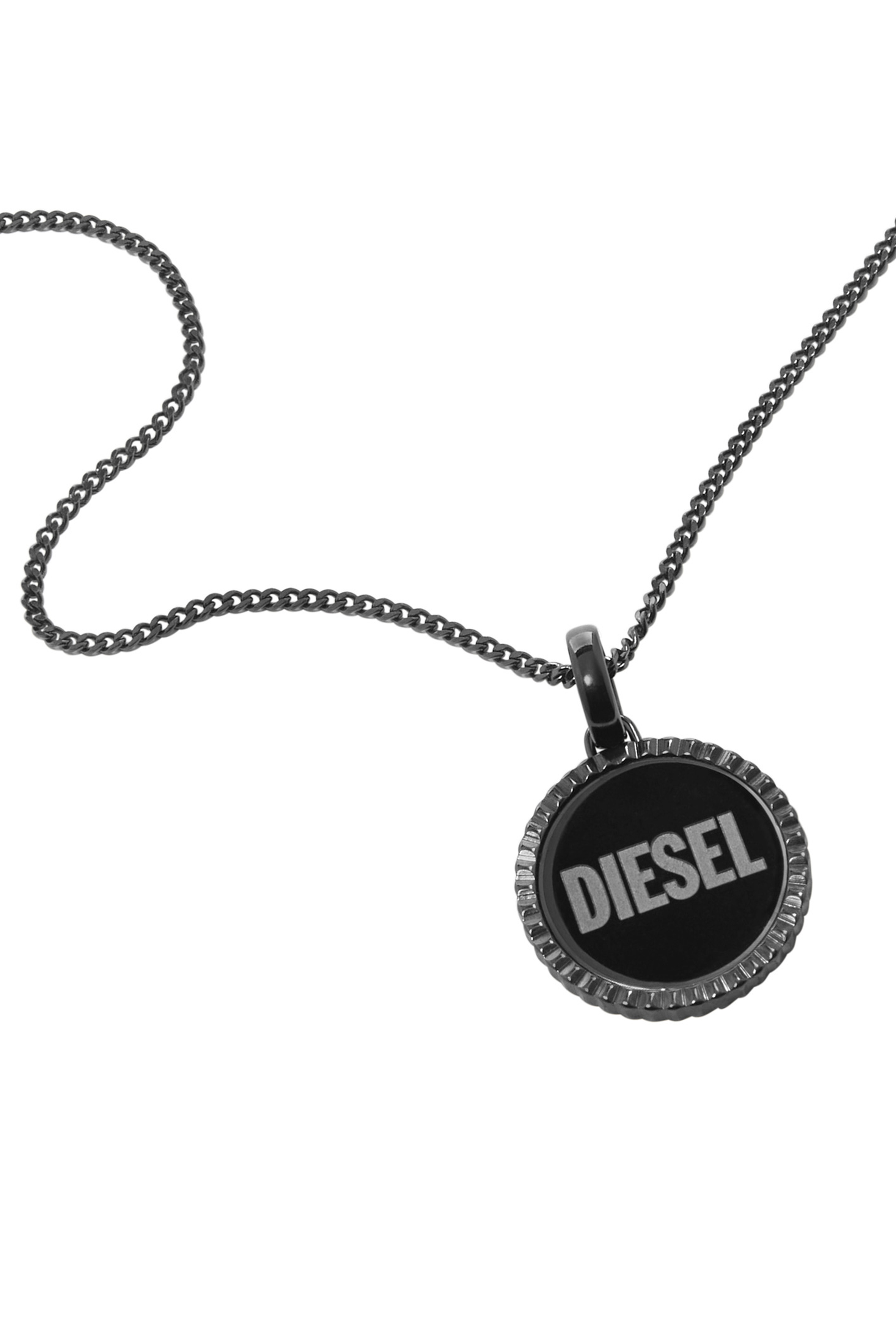 Diesel Collana In Acciaio Inossidabile Canna Di Fucile Con Ciondolo In Nero