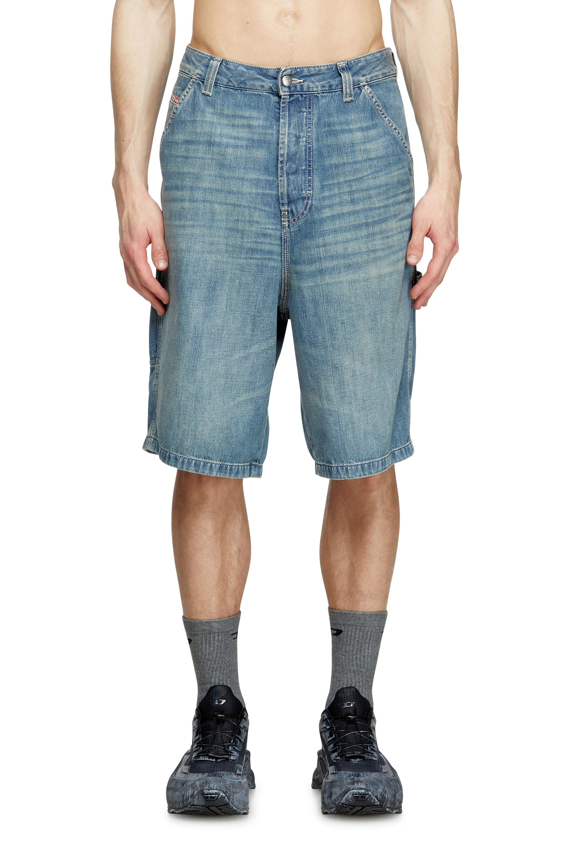 Diesel Homem Azul - Utility-Style Denim Shorts - Denim Short Pants - Man Tamanho 32