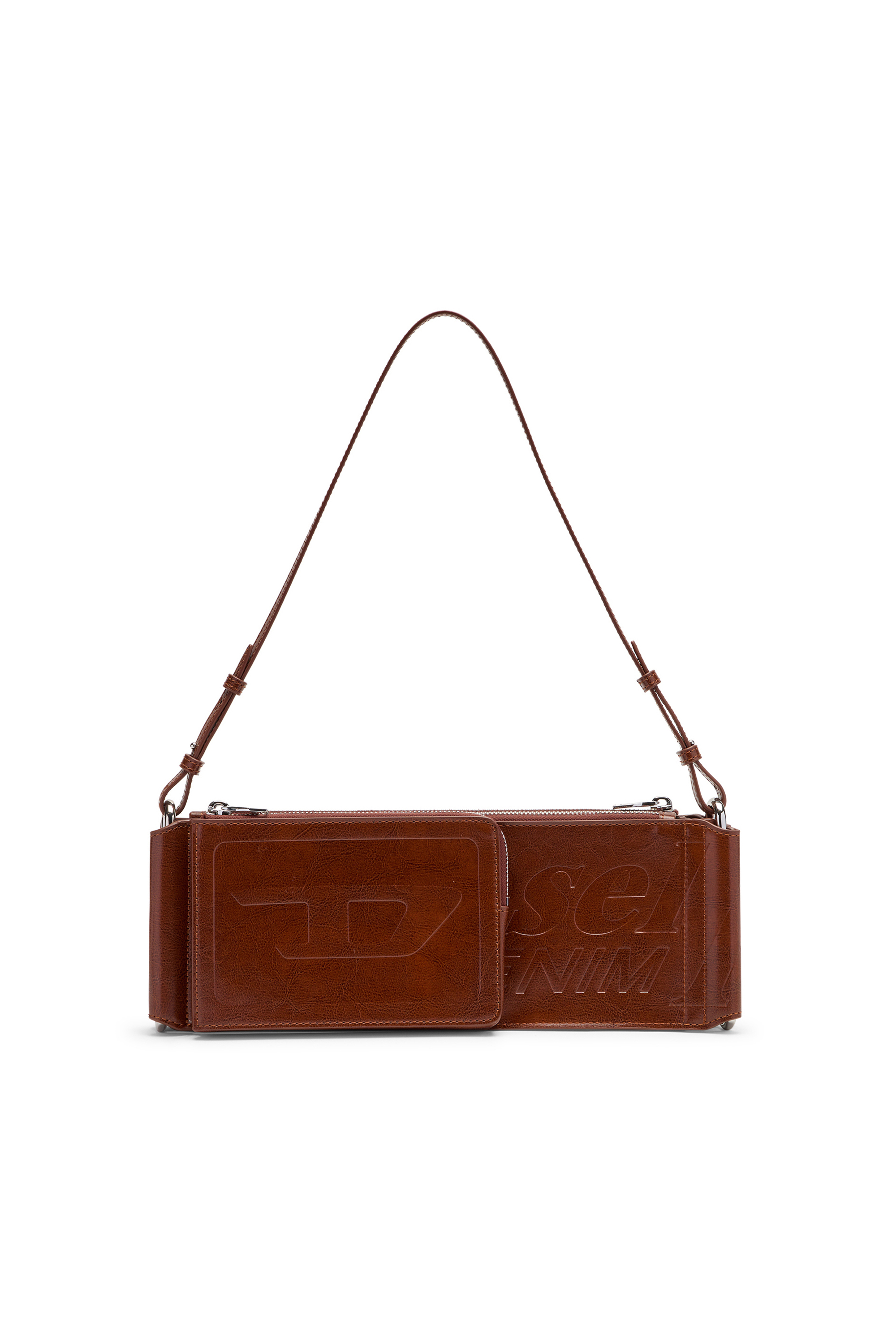 Diesel Unisex Brown - Flag-D-Modular Logo-Embossed Shoulder Bag - Shoulder Bags Uni