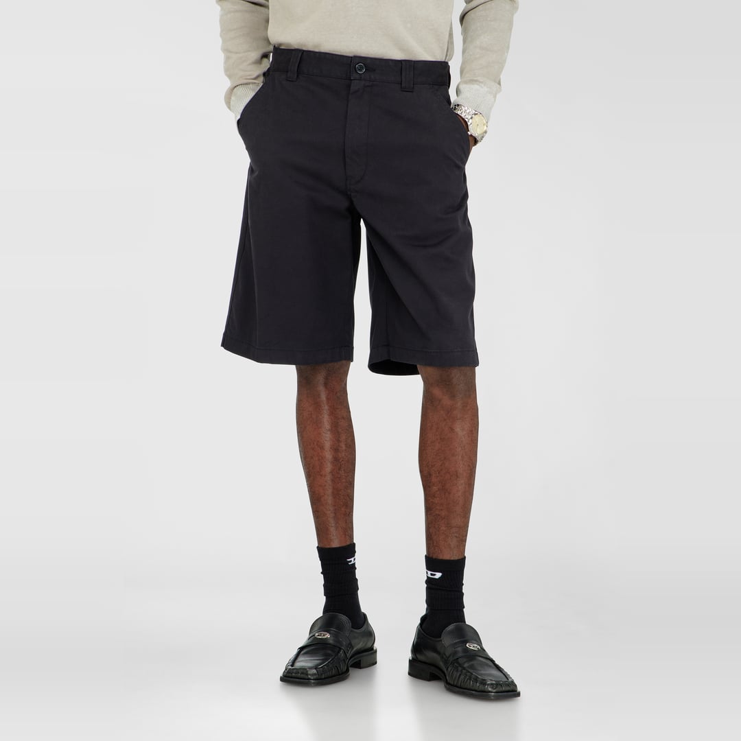 Diesel - Cotton shorts with stonewash treatment - Shorts - Man - Black