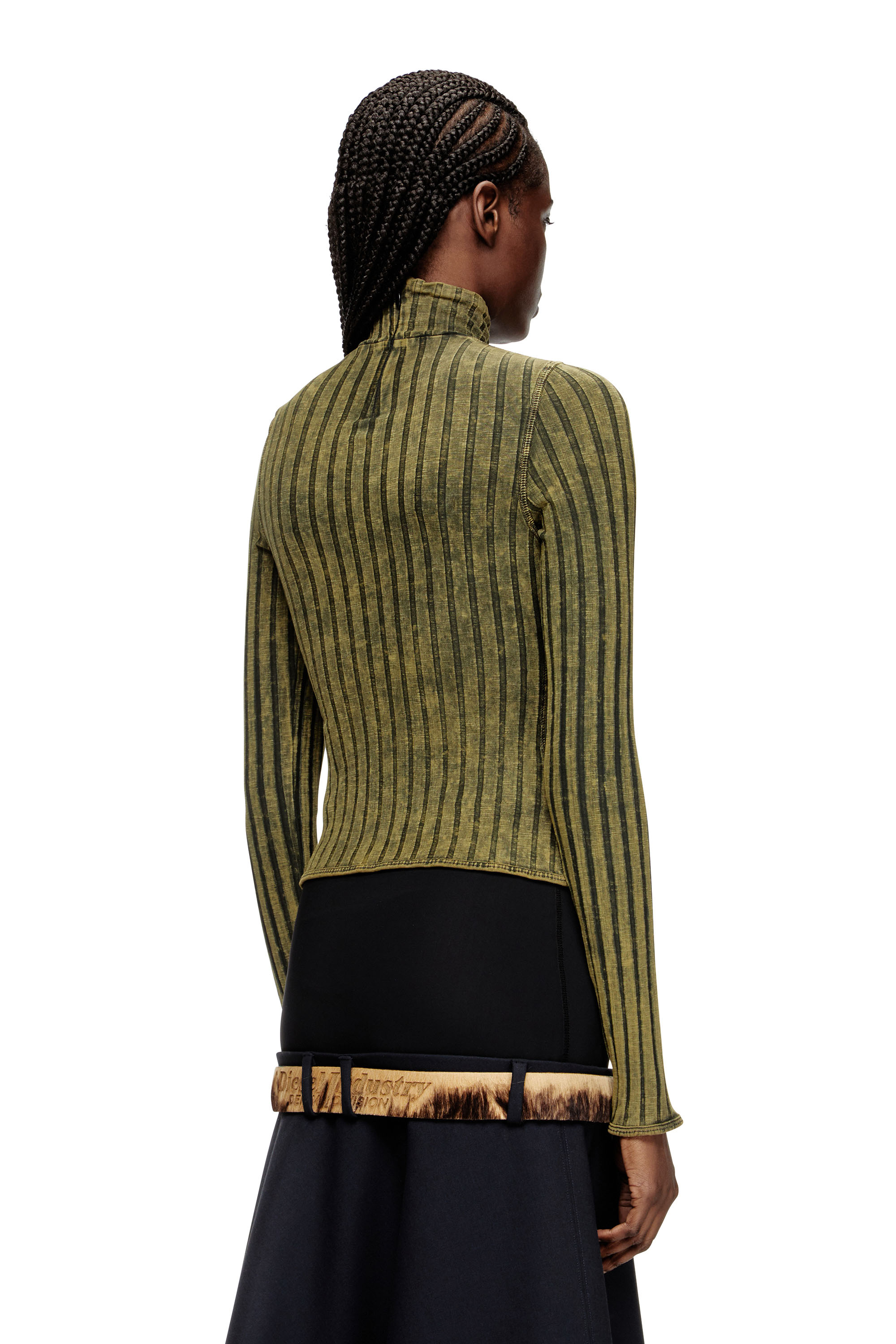 Diesel - T-CLAWA, Woman's Jumper in treated wide-rib jersey in Green - 4