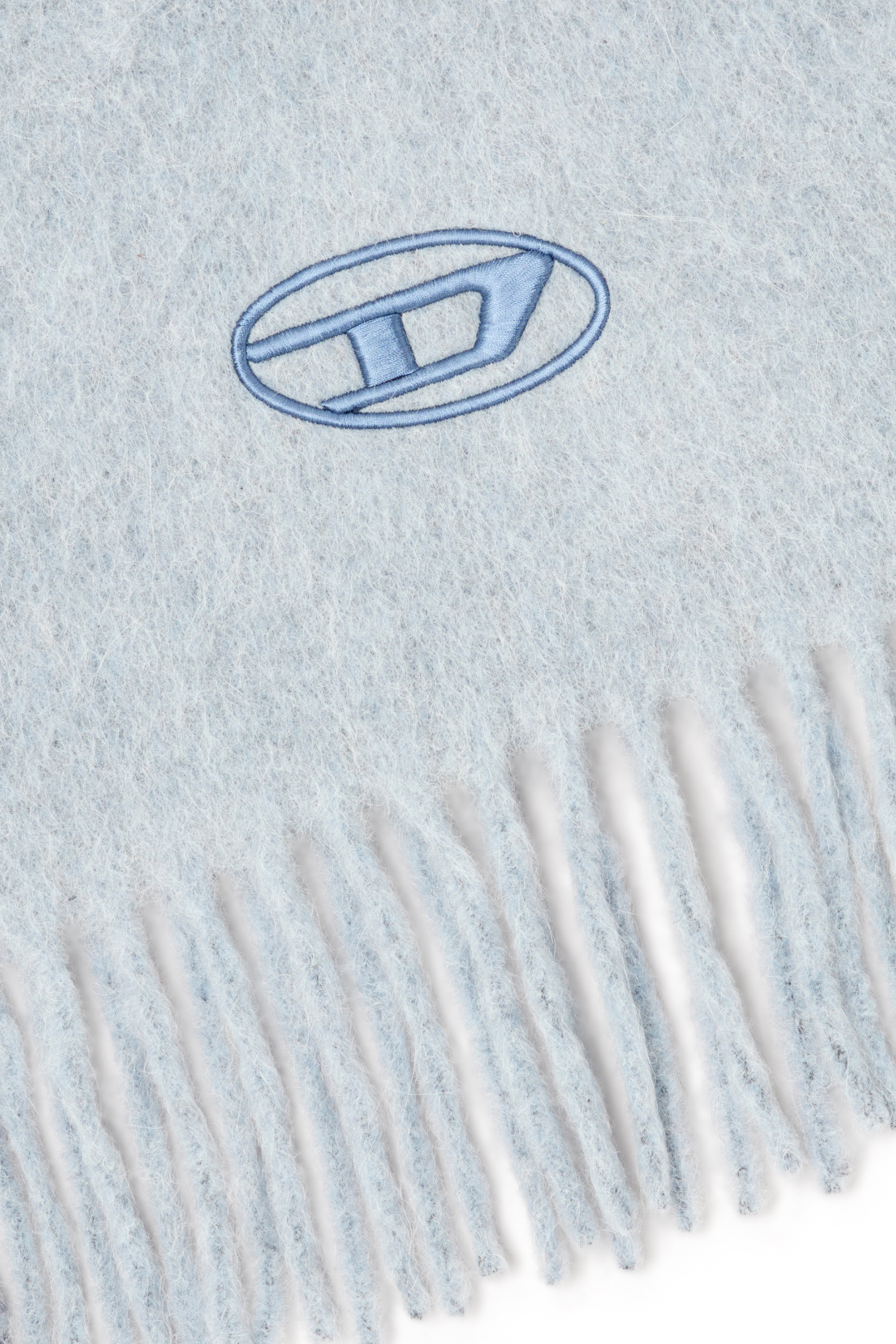 Diesel - S-OLID, Man's Wool-blend scarf with contrast stripes in Light Blue - 3